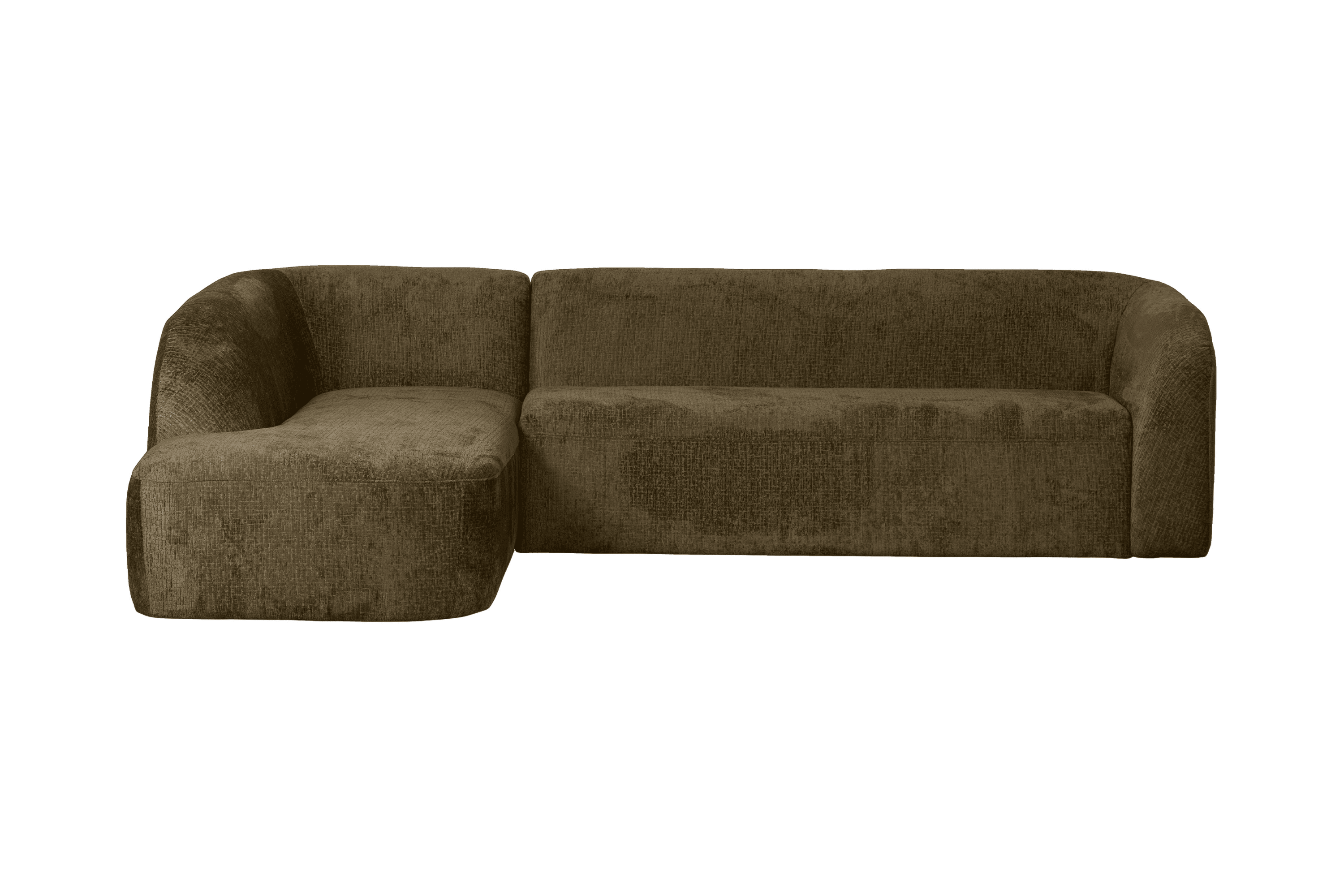 Narożnik lewostronny aksamitny SLOPING ciemnozielony Be Pure Eye on Design