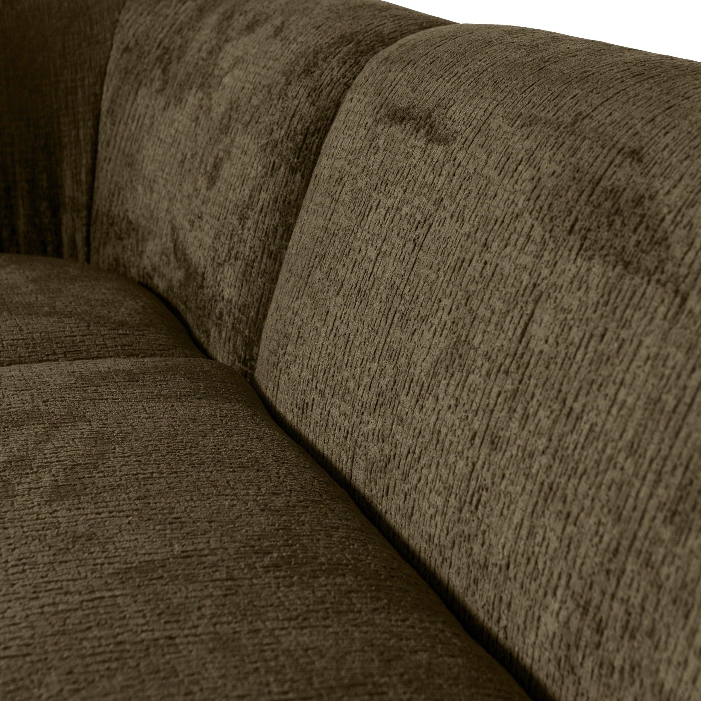 Narożnik lewostronny aksamitny SLOPING ciemnozielony Be Pure Eye on Design