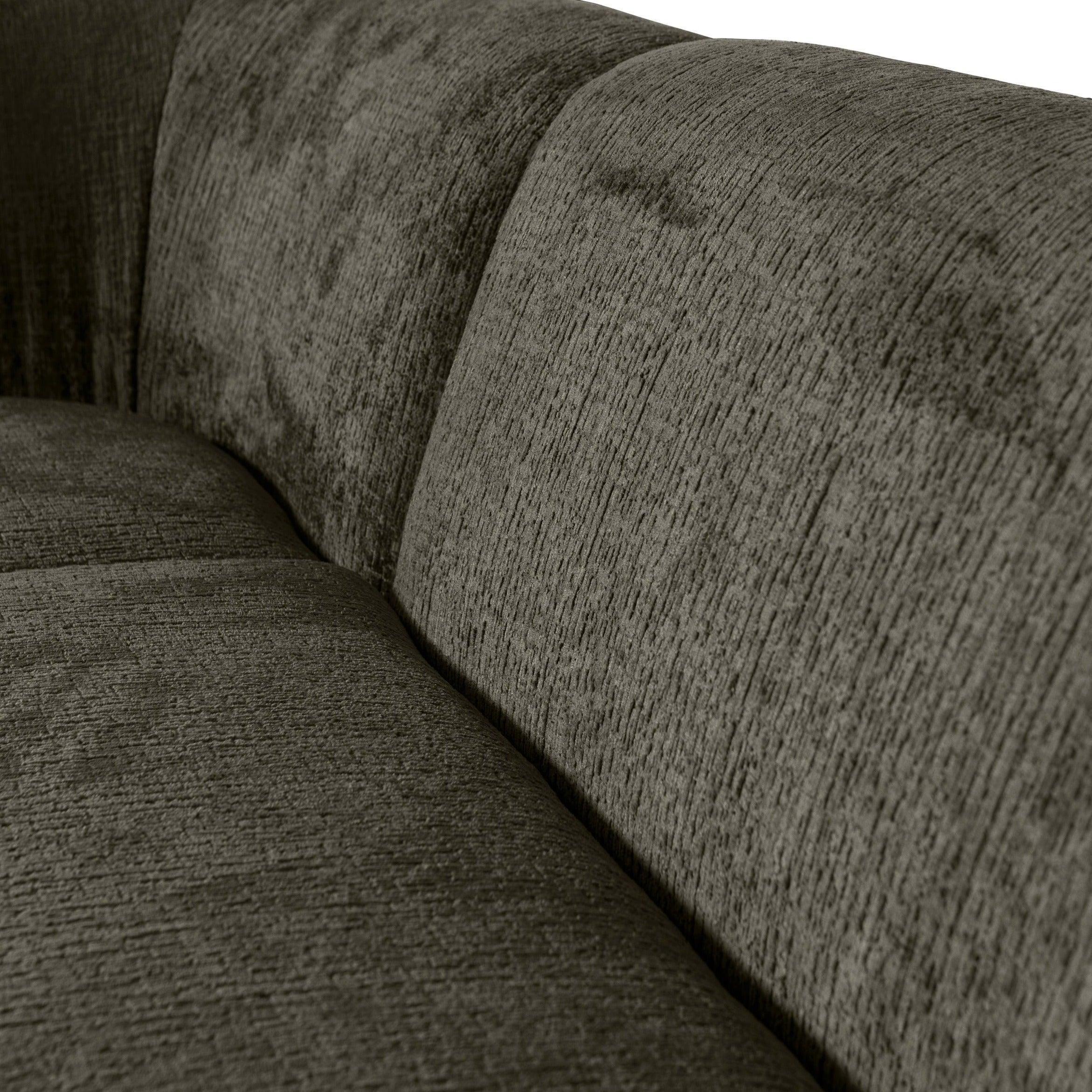 Narożnik lewostronny aksamitny SLOPING szarozielony Be Pure Eye on Design