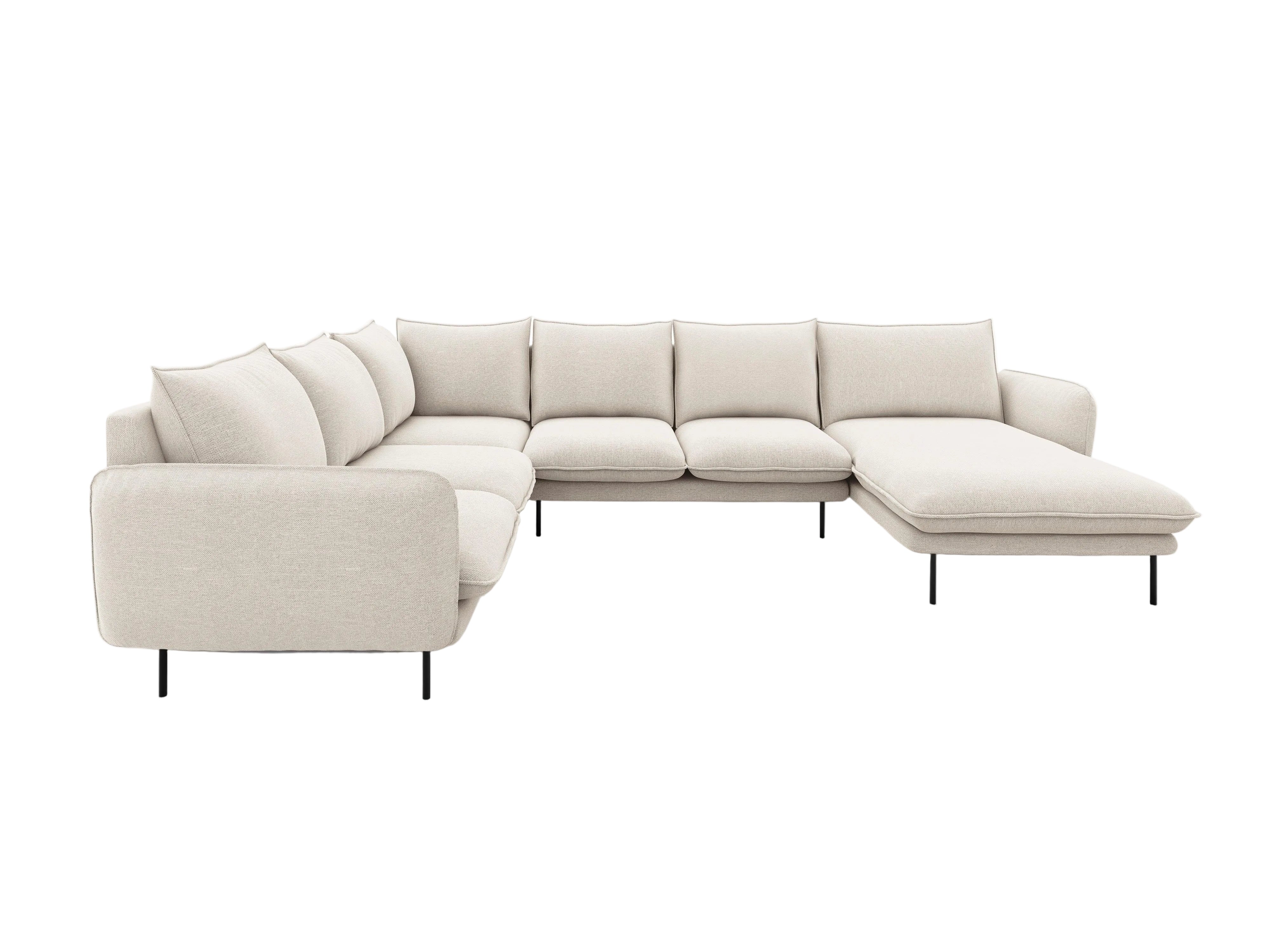 Narożnik lewostronny panoramiczny VIENNA piaskowy z czarną podstawą Cosmopolitan Design Eye on Design