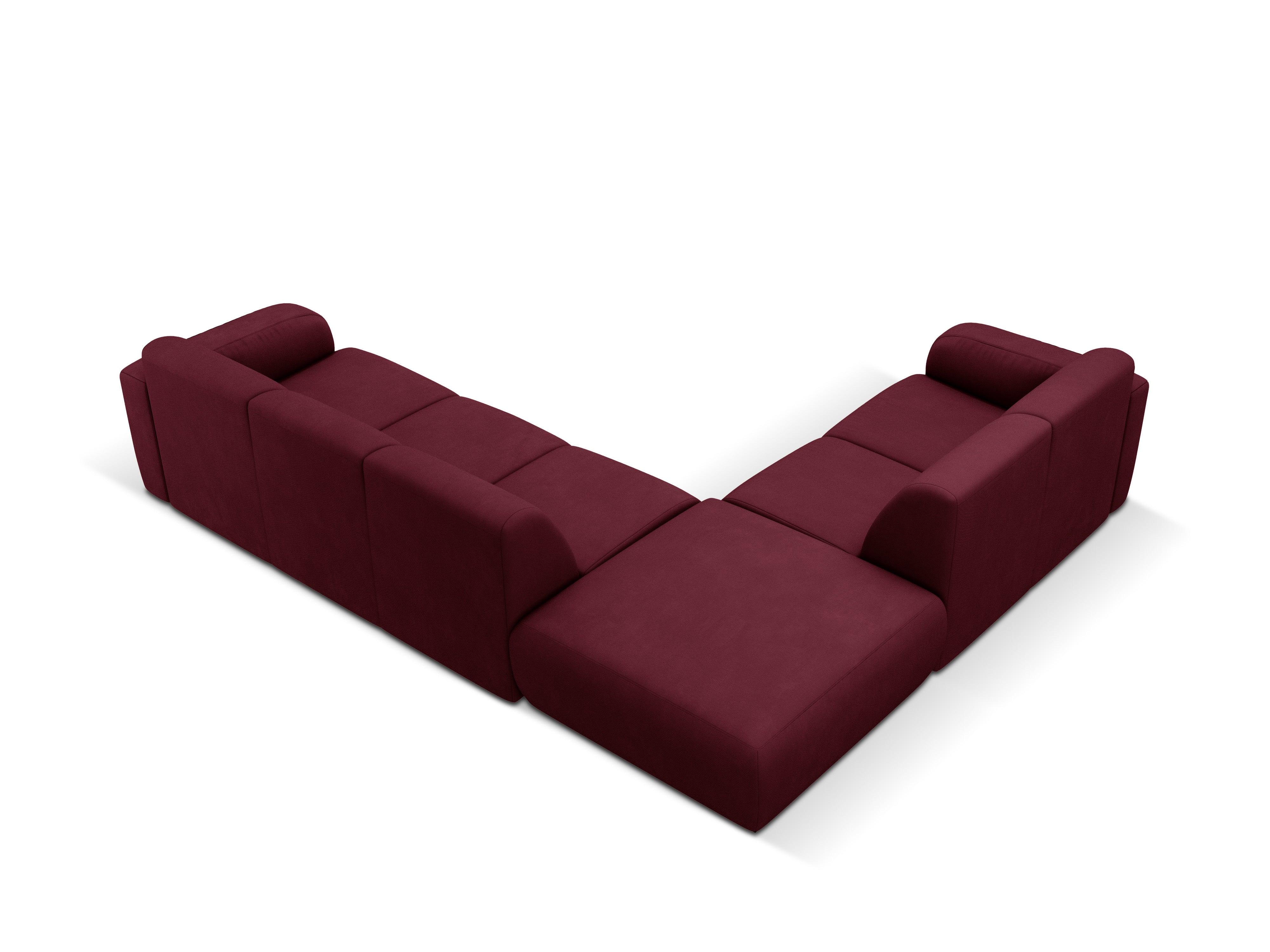 Narożnik lewostronny w tkaninie chenillowej 6-osobowy LOLA bordowy Windsor & Co Eye on Design