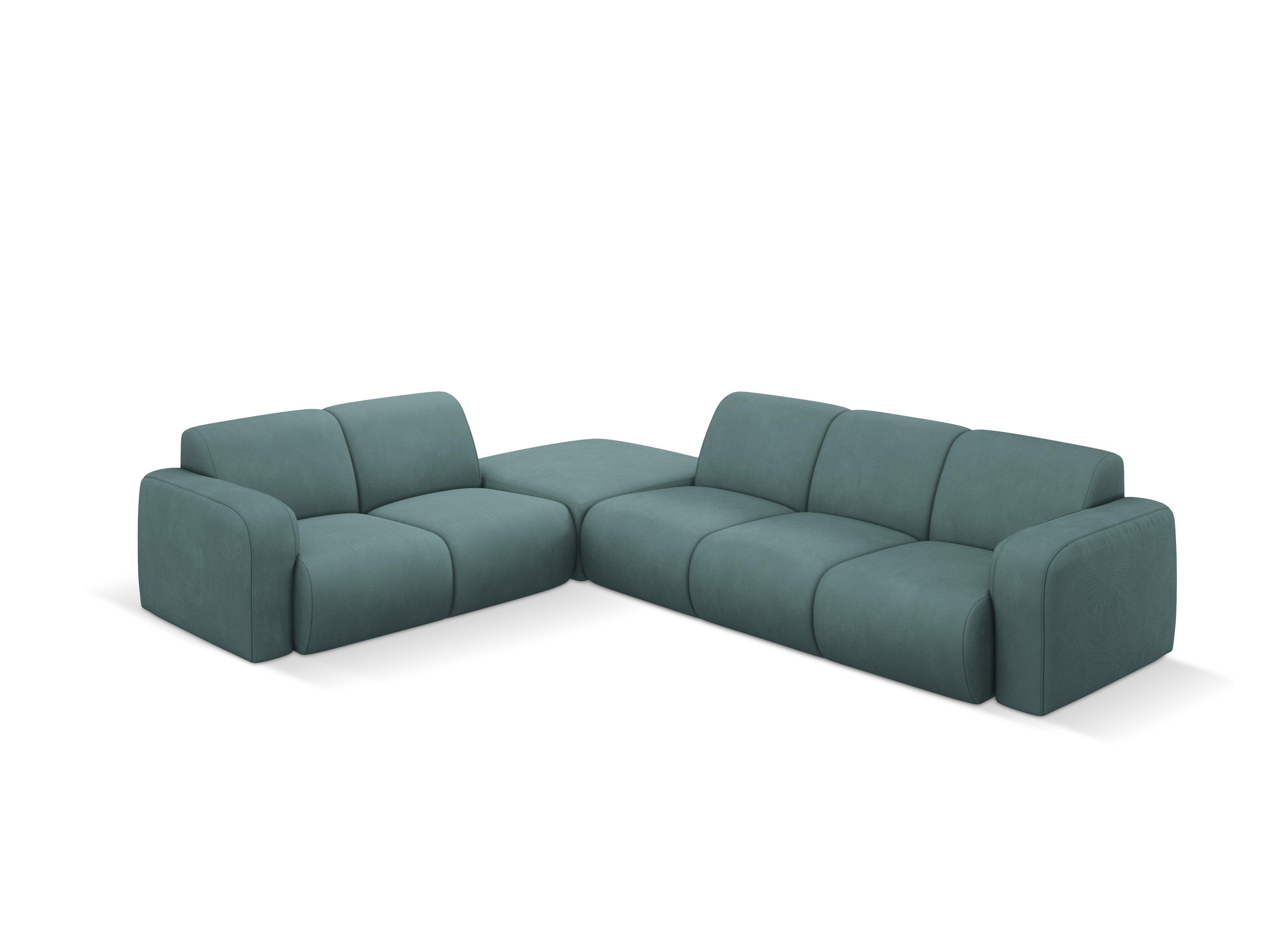 Narożnik lewostronny w tkaninie chenillowej 6-osobowy LOLA morska zieleń Windsor & Co Eye on Design