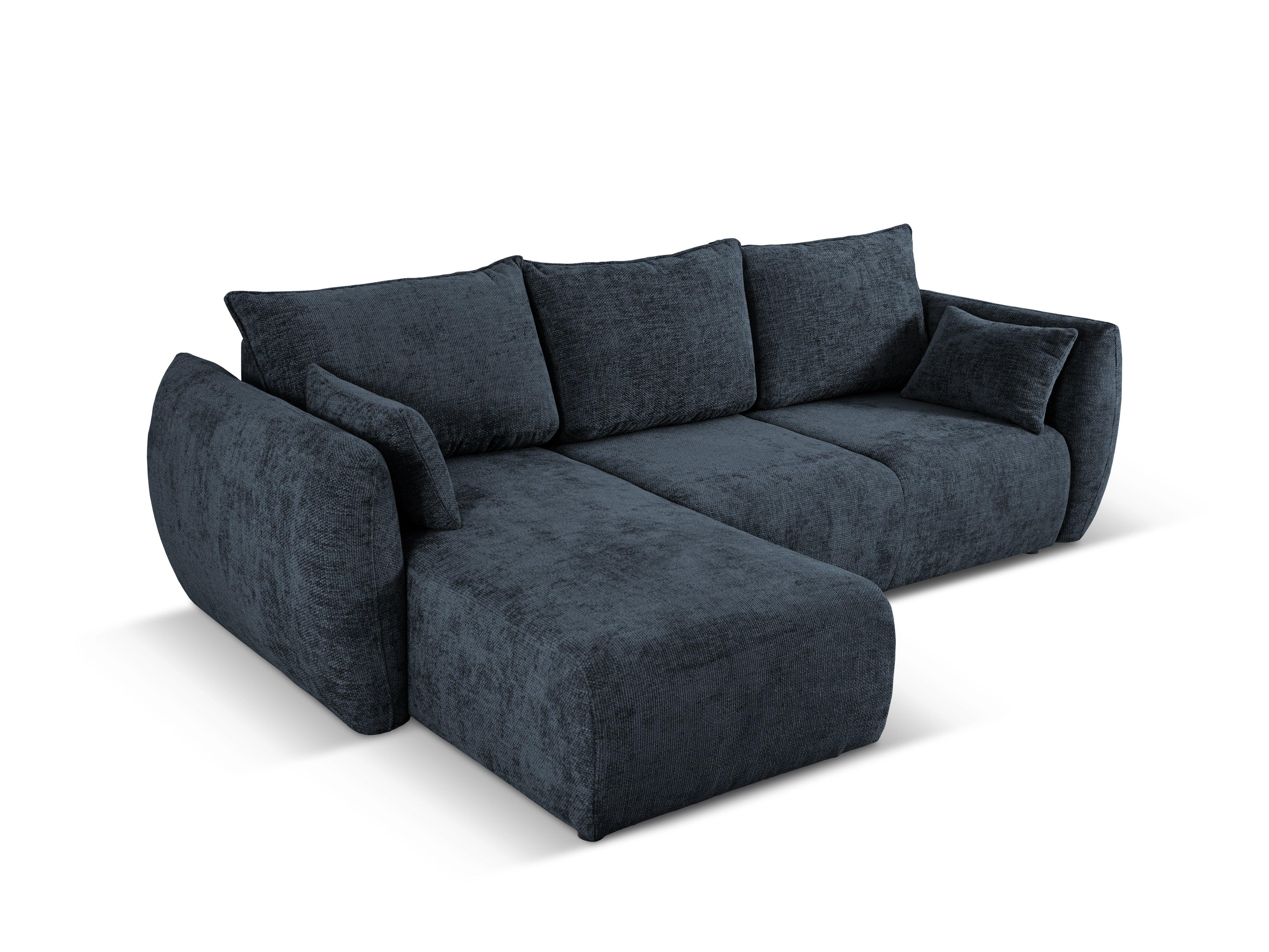 Narożnik lewostronny z funkcją spania MATERA granatowy szenil Cosmopolitan Design Eye on Design