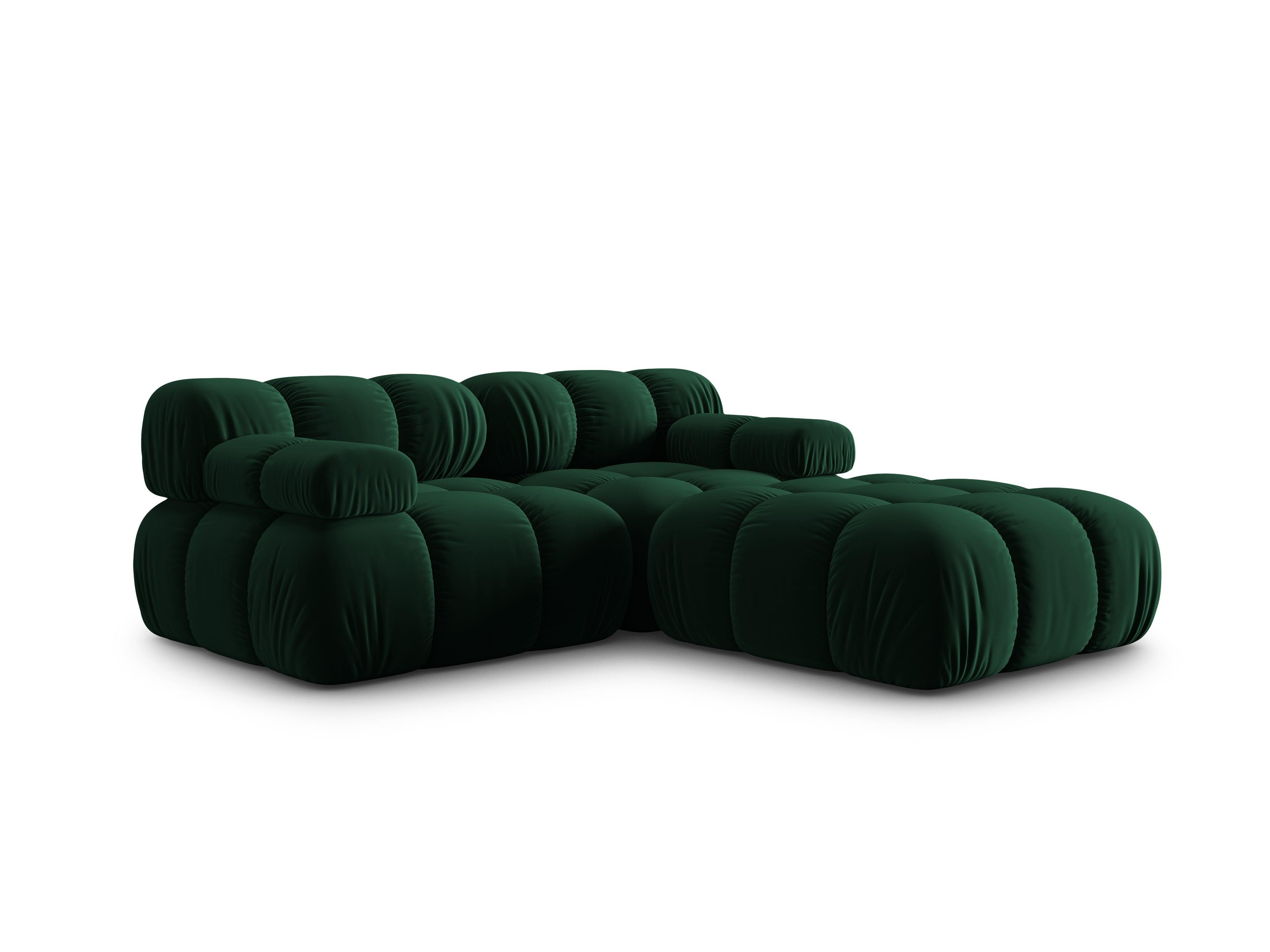 Narożnik modułowy aksamitny 3-osobowy TROPEA butelkowa zieleń Milo Casa Eye on Design