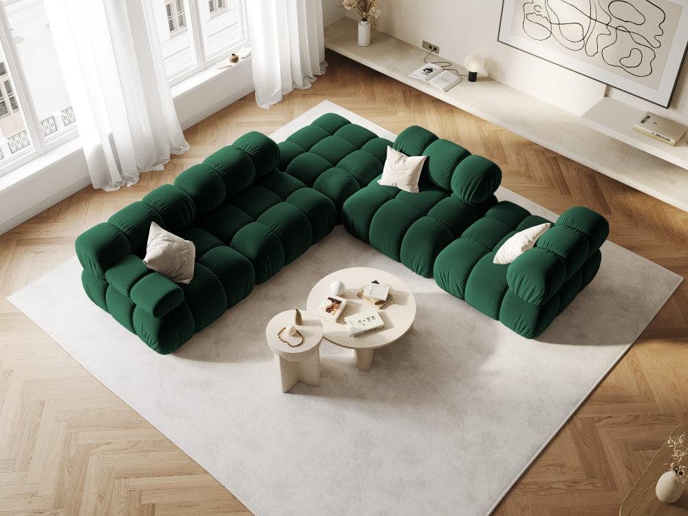 Narożnik modułowy aksamitny 3-osobowy TROPEA butelkowa zieleń Milo Casa Eye on Design