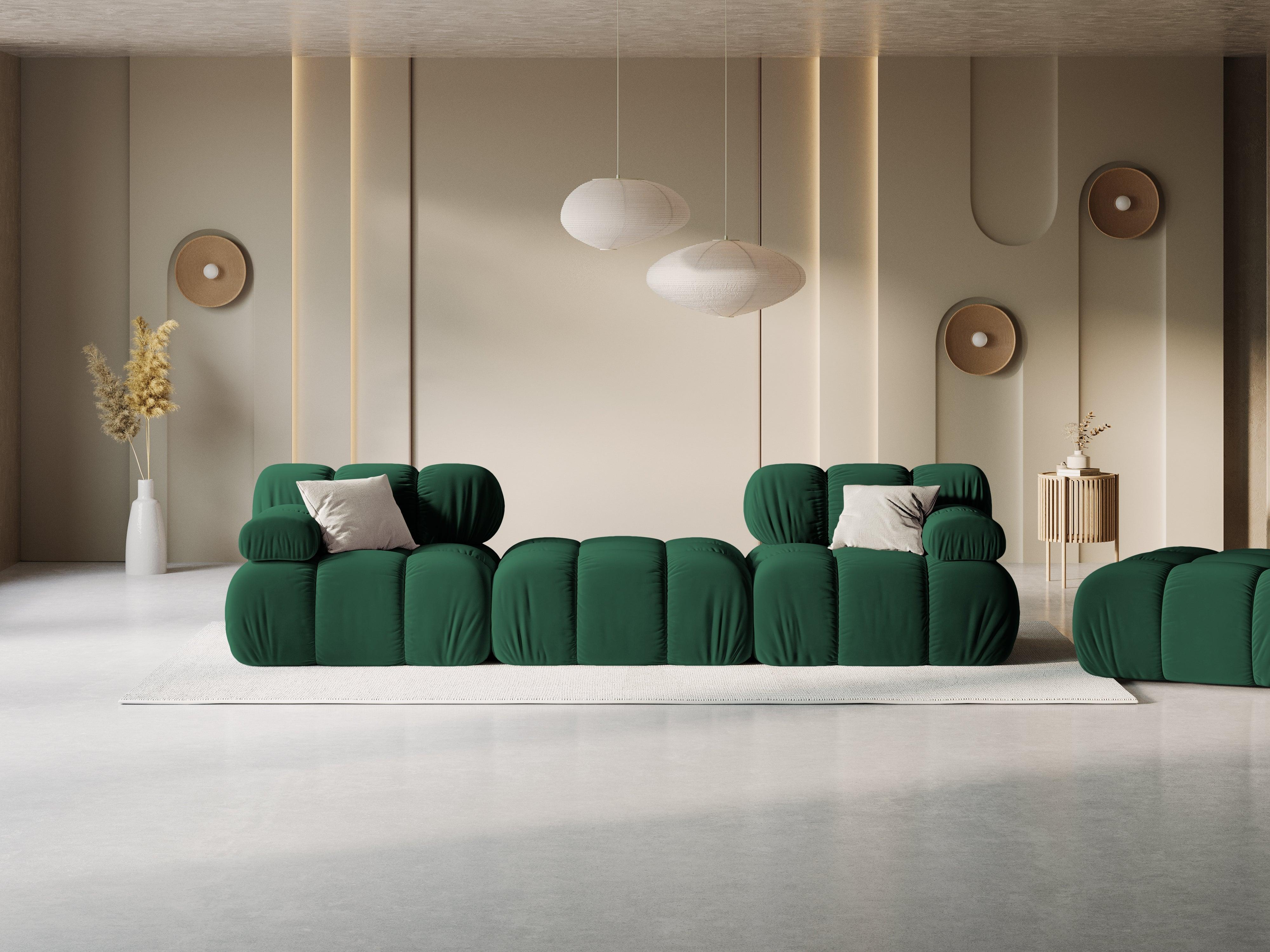 Narożnik modułowy aksamitny 3-osobowy TROPEA butelkowa zieleń Milo Casa Eye on Design