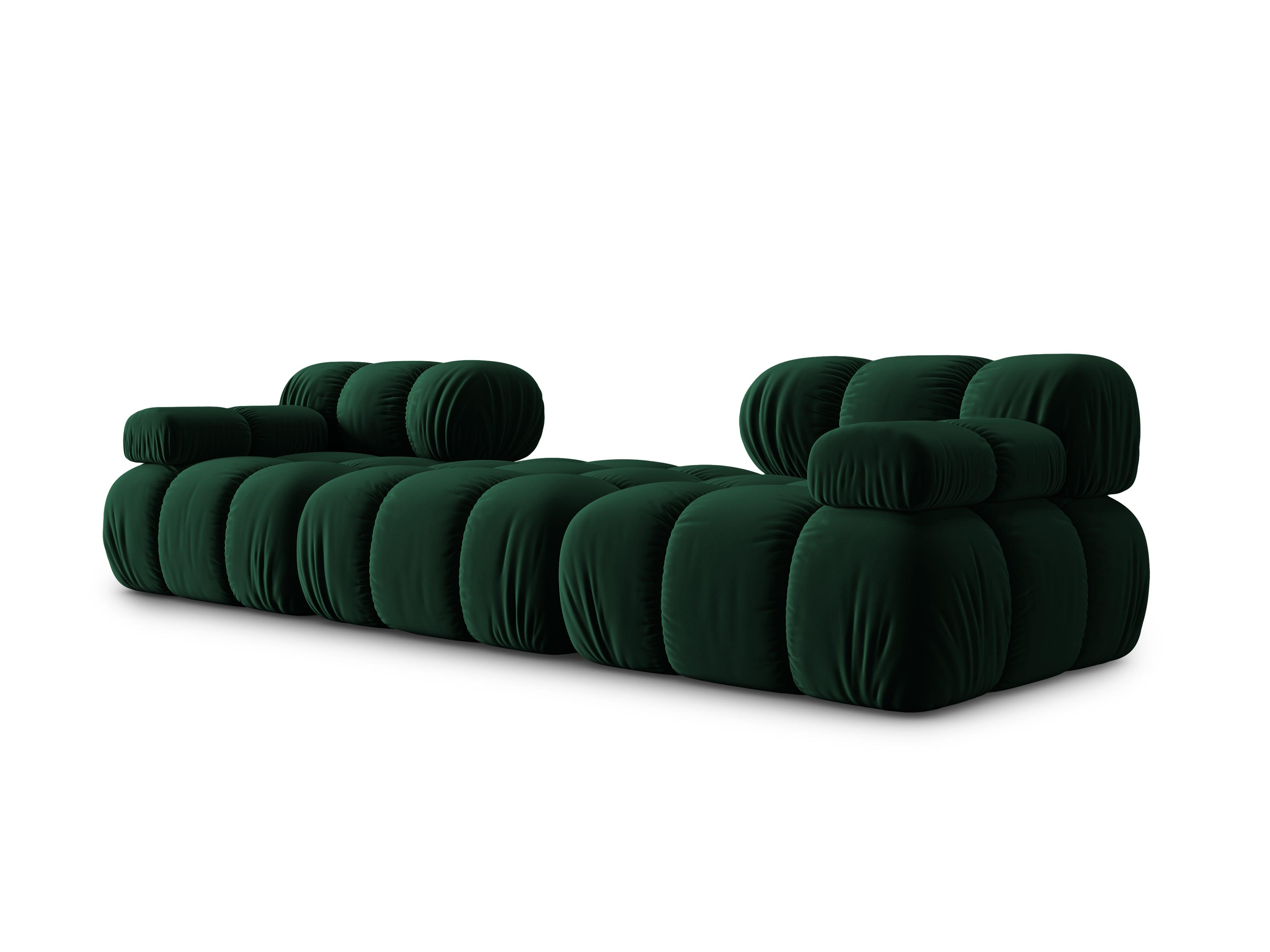 Narożnik modułowy aksamitny 3-osobowy TROPEA butelkowa zieleń Milo Casa Eye on Design