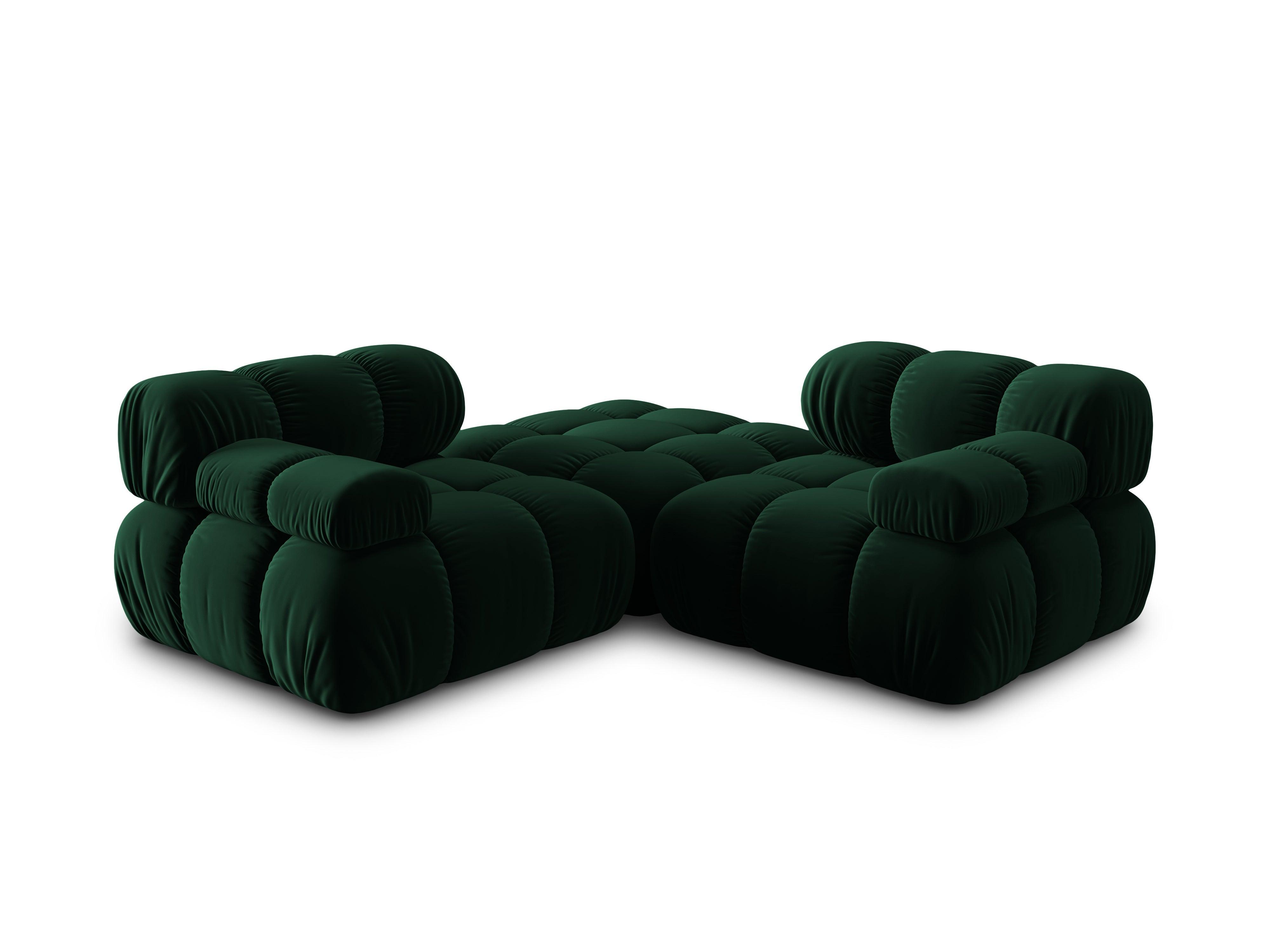 Narożnik modułowy aksamitny 3-osobowy TROPEA butelkowa zieleń Milo Casa Eye on Design