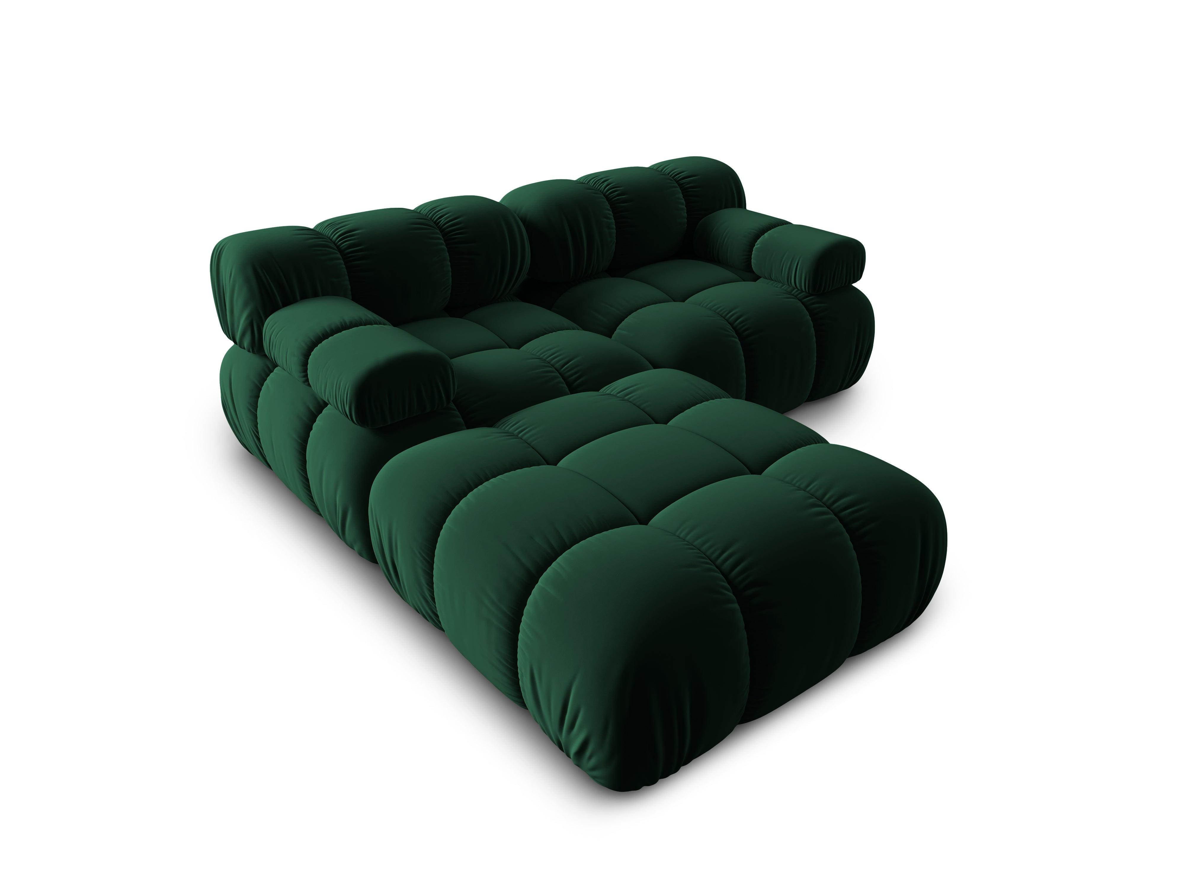 Narożnik modułowy aksamitny 3-osobowy TROPEA butelkowa zieleń Milo Casa Eye on Design