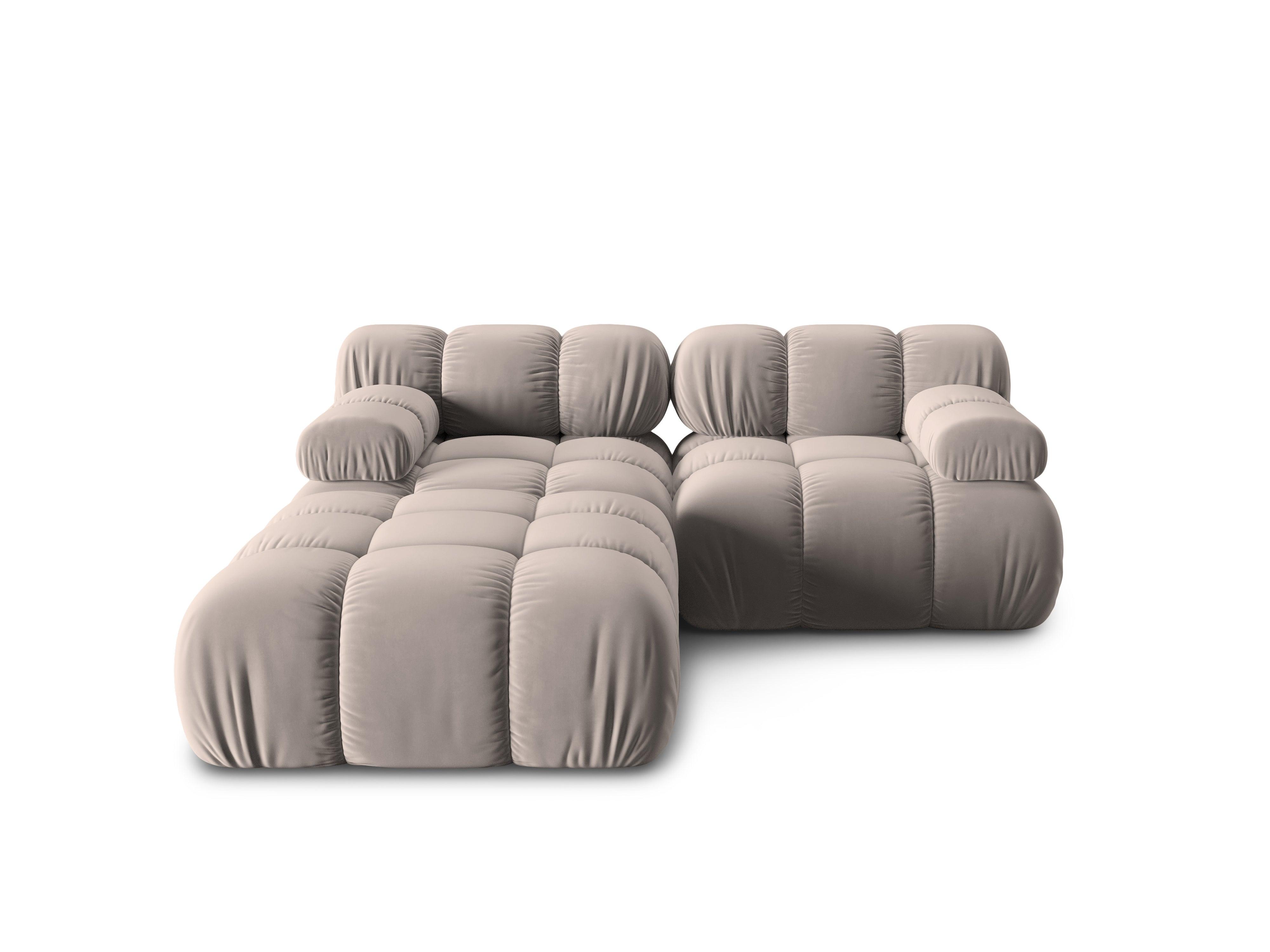 Narożnik modułowy aksamitny 3-osobowy TROPEA cappuccino Milo Casa Eye on Design
