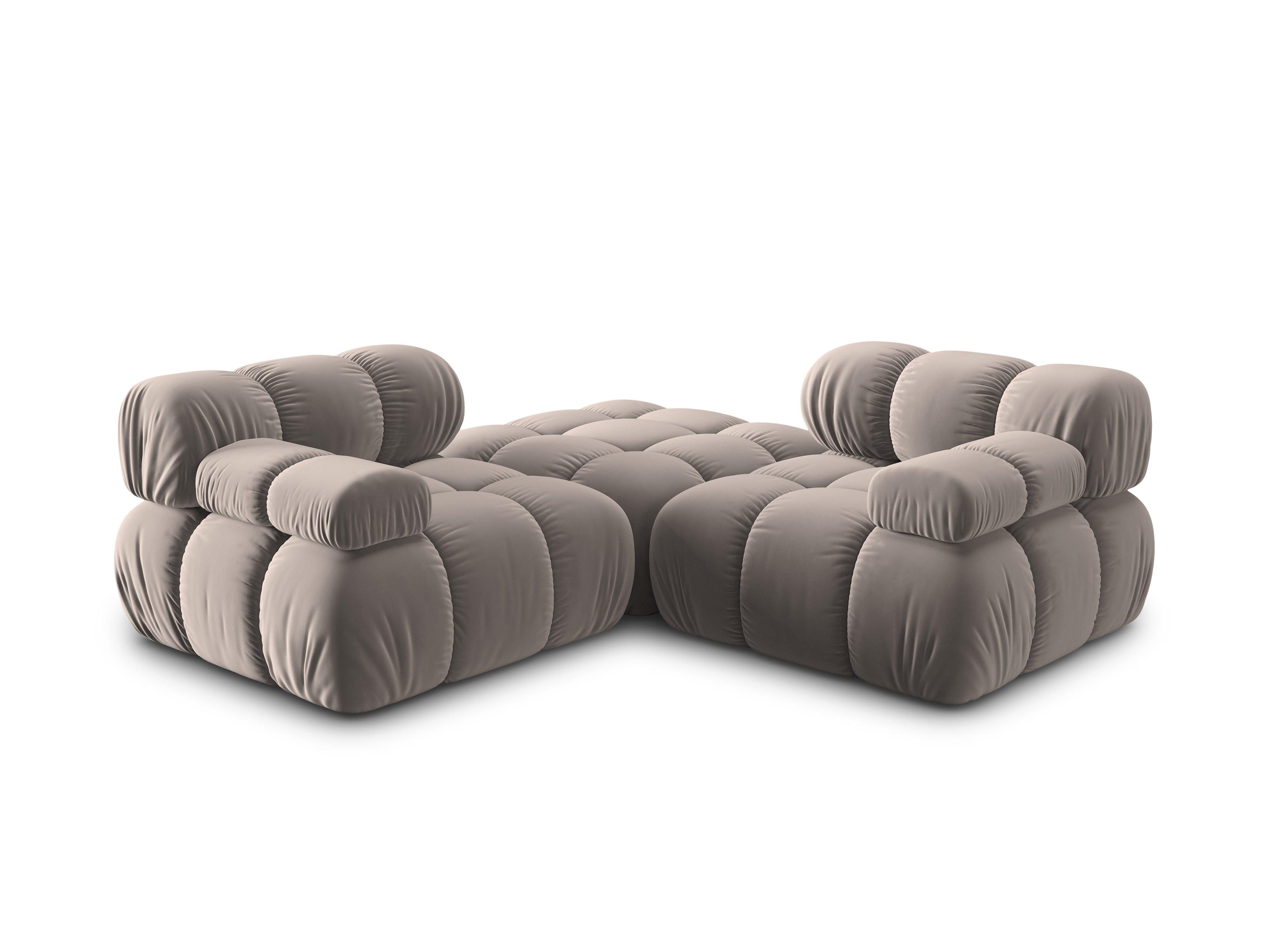 Narożnik modułowy aksamitny 3-osobowy TROPEA cappuccino Milo Casa Eye on Design