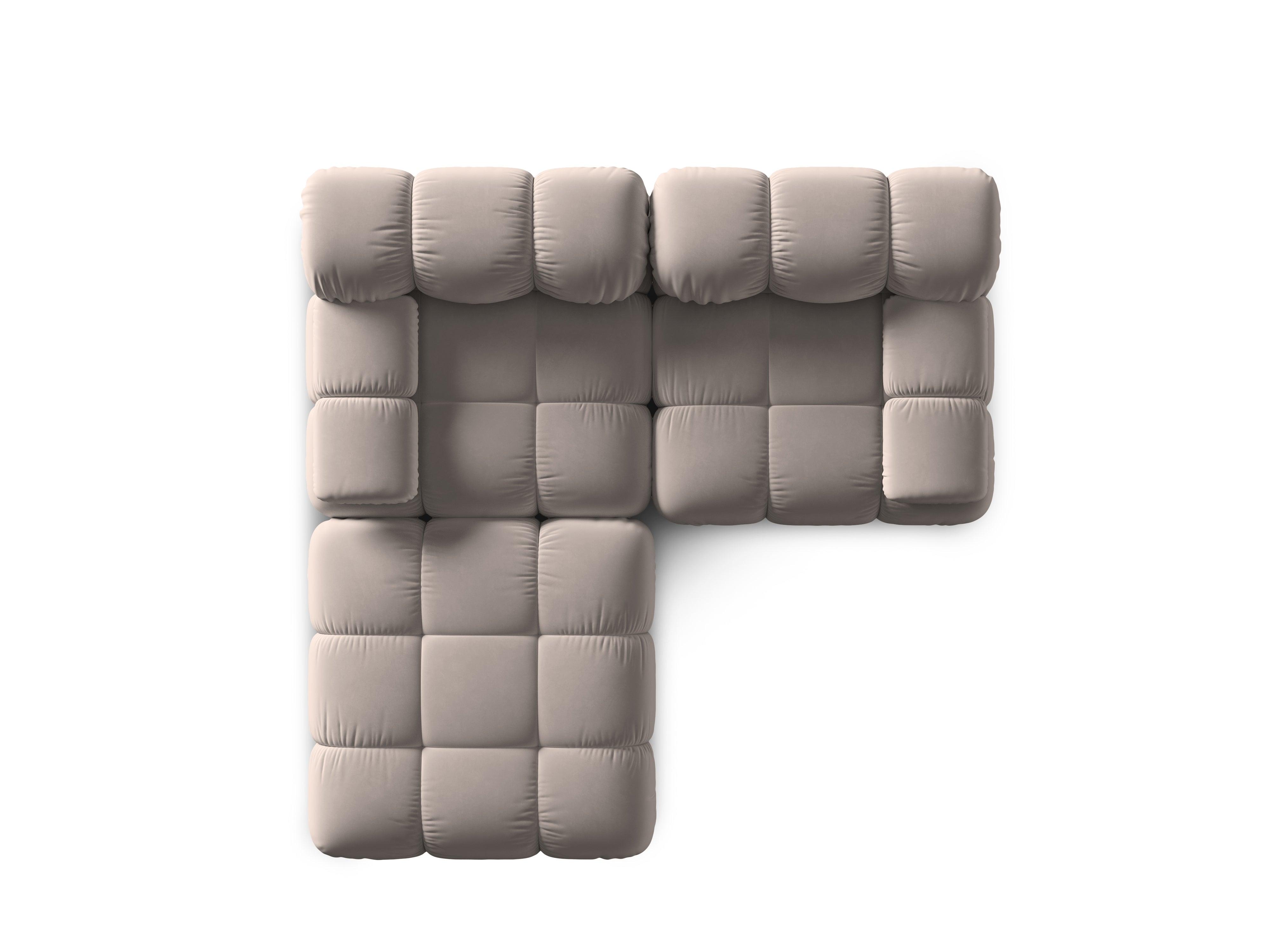 Narożnik modułowy aksamitny 3-osobowy TROPEA cappuccino Milo Casa Eye on Design