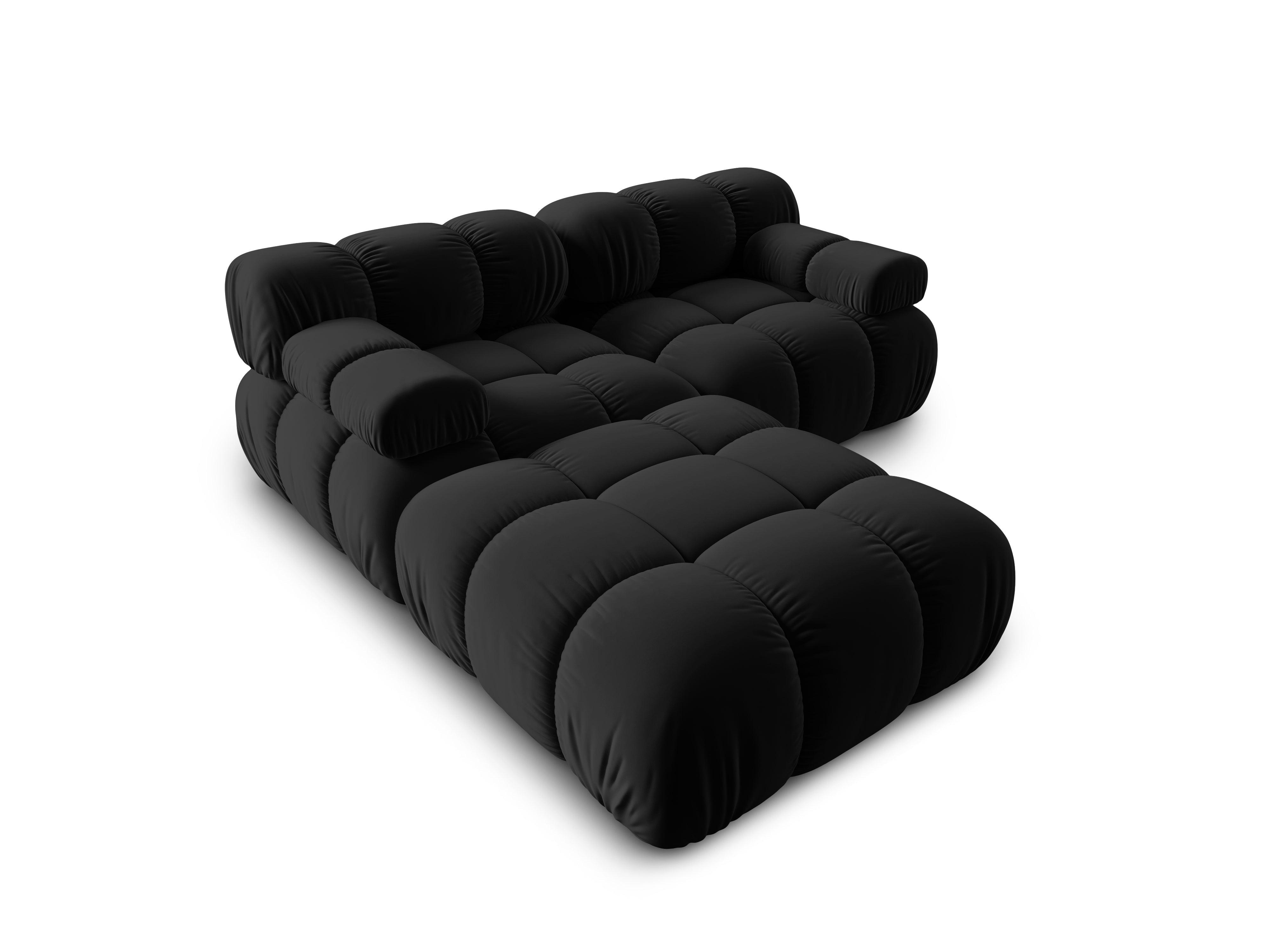 Narożnik modułowy aksamitny 3-osobowy TROPEA czarny Milo Casa Eye on Design