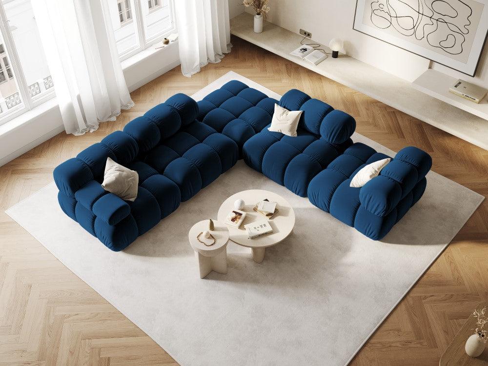 Narożnik modułowy aksamitny 3-osobowy TROPEA granat królewski Milo Casa Eye on Design