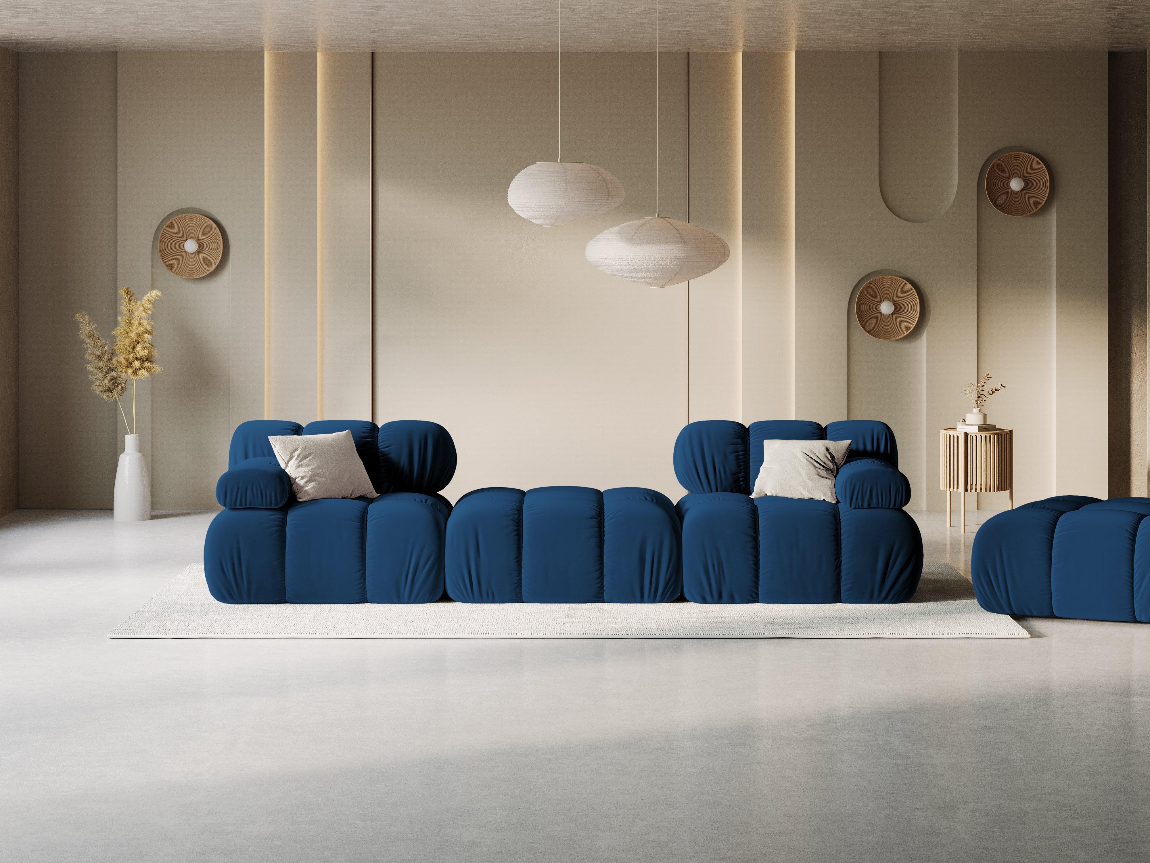 Narożnik modułowy aksamitny 3-osobowy TROPEA granat królewski Milo Casa Eye on Design