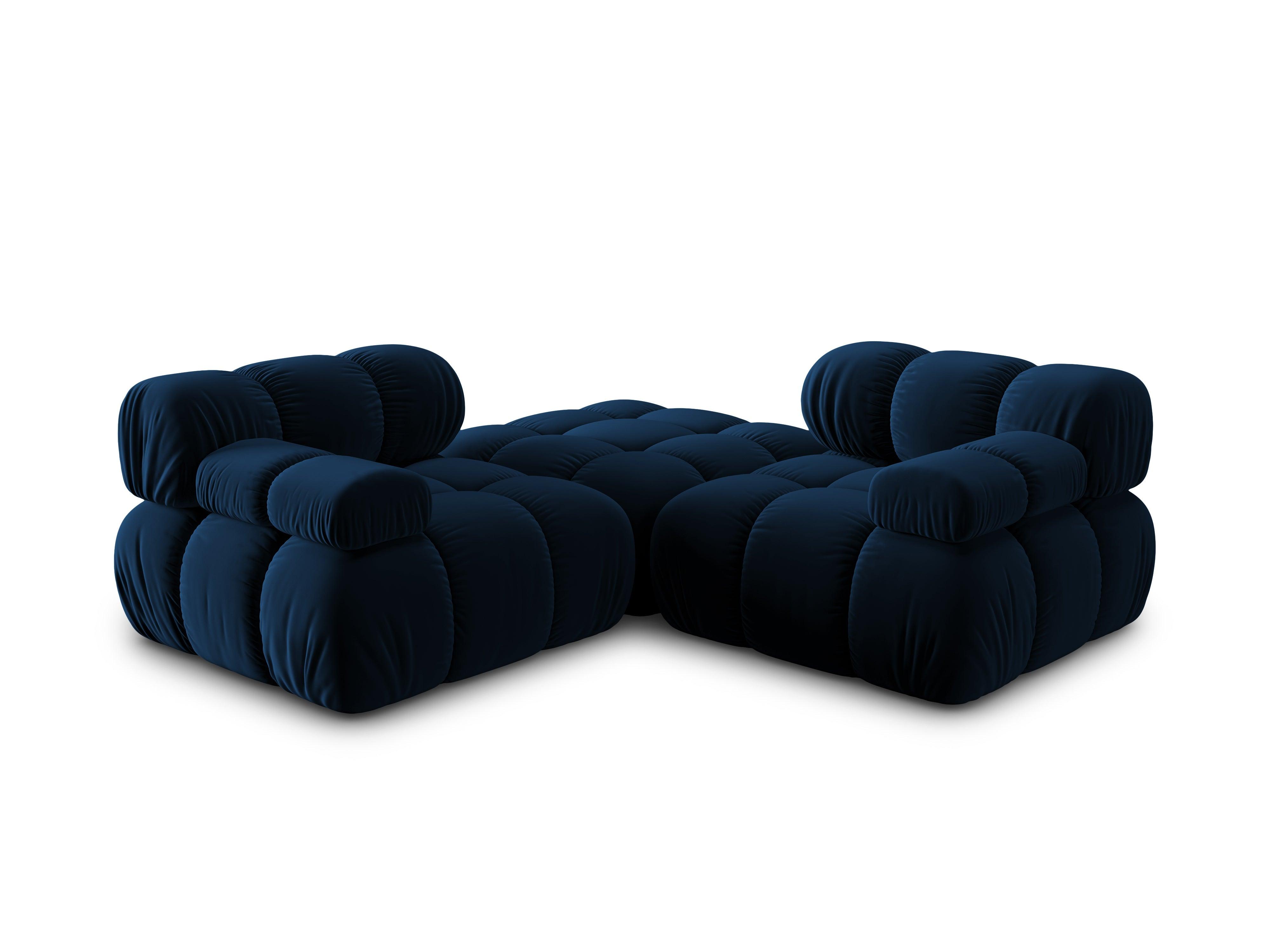 Narożnik modułowy aksamitny 3-osobowy TROPEA granat królewski Milo Casa Eye on Design