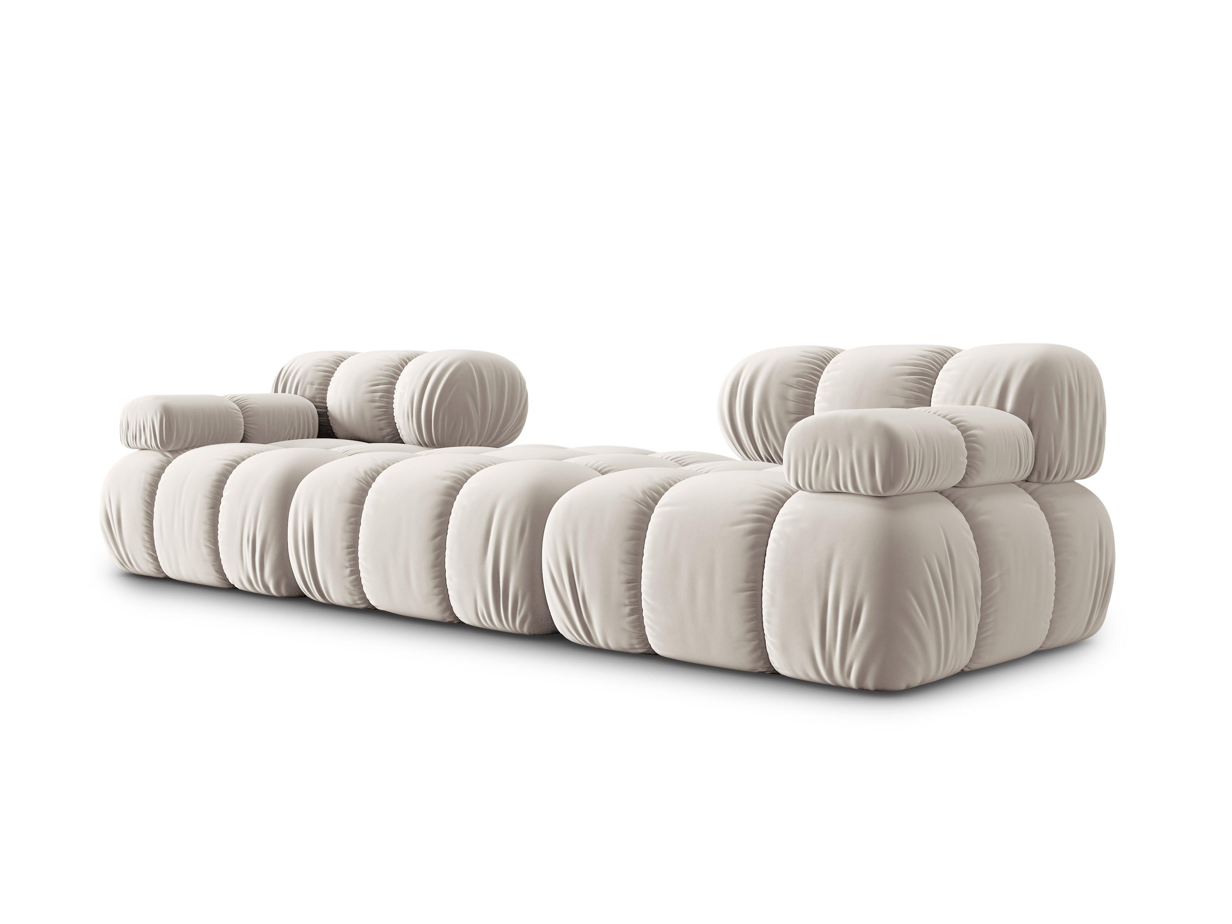 Narożnik modułowy aksamitny 3-osobowy TROPEA jasnobeżowy Milo Casa Eye on Design