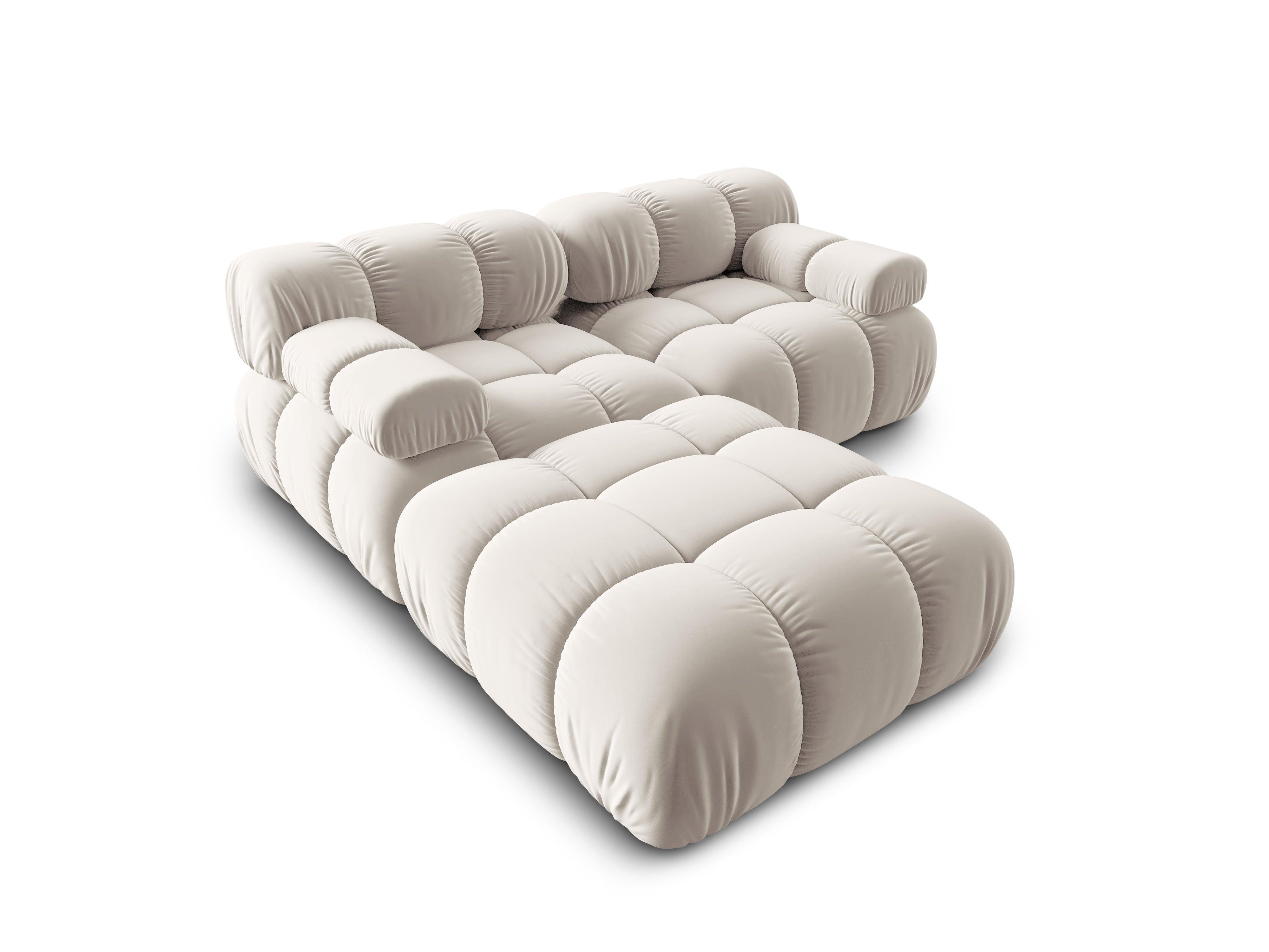 Narożnik modułowy aksamitny 3-osobowy TROPEA jasnobeżowy Milo Casa Eye on Design