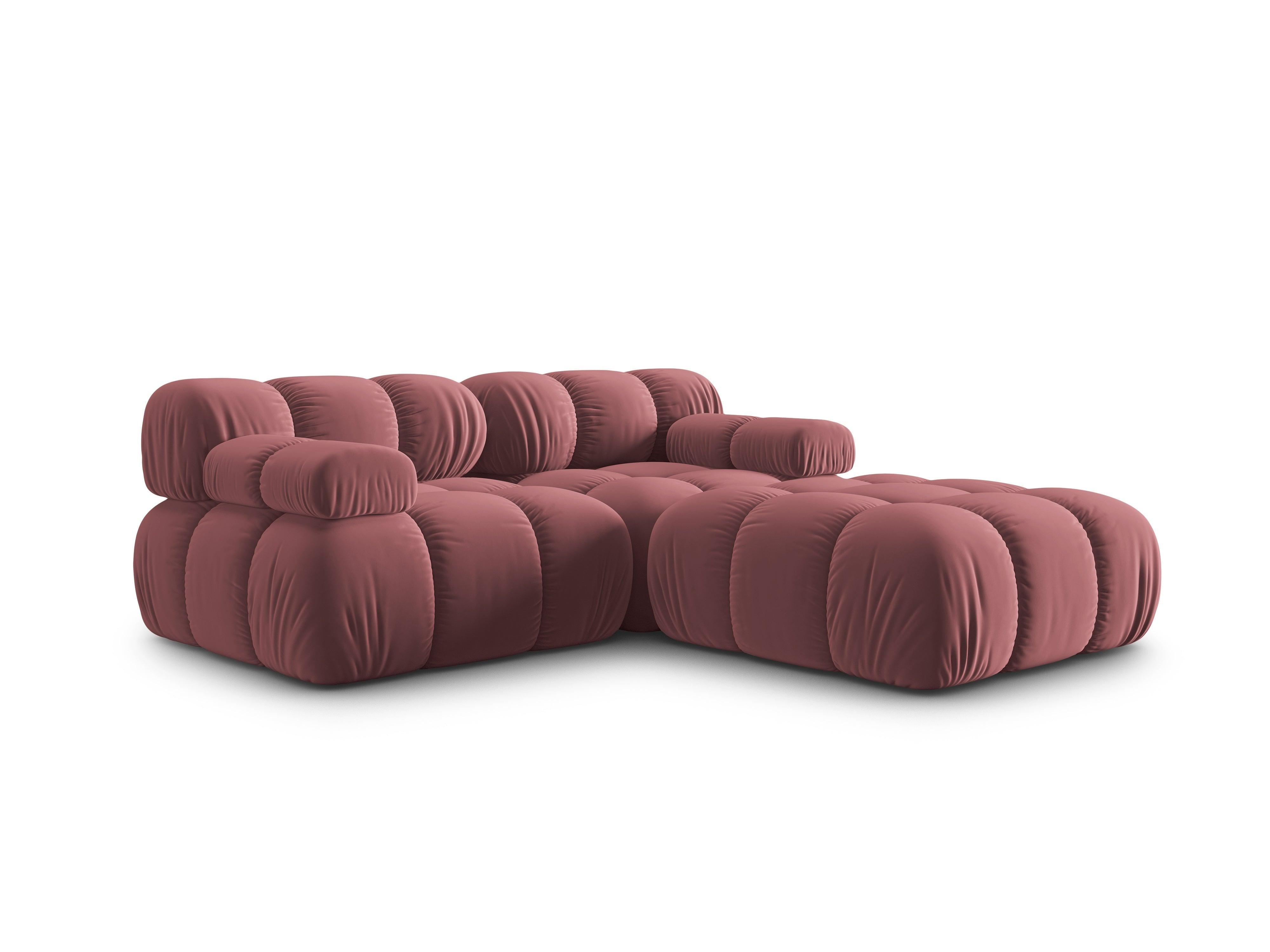 Narożnik modułowy aksamitny 3-osobowy TROPEA różowy Milo Casa Eye on Design
