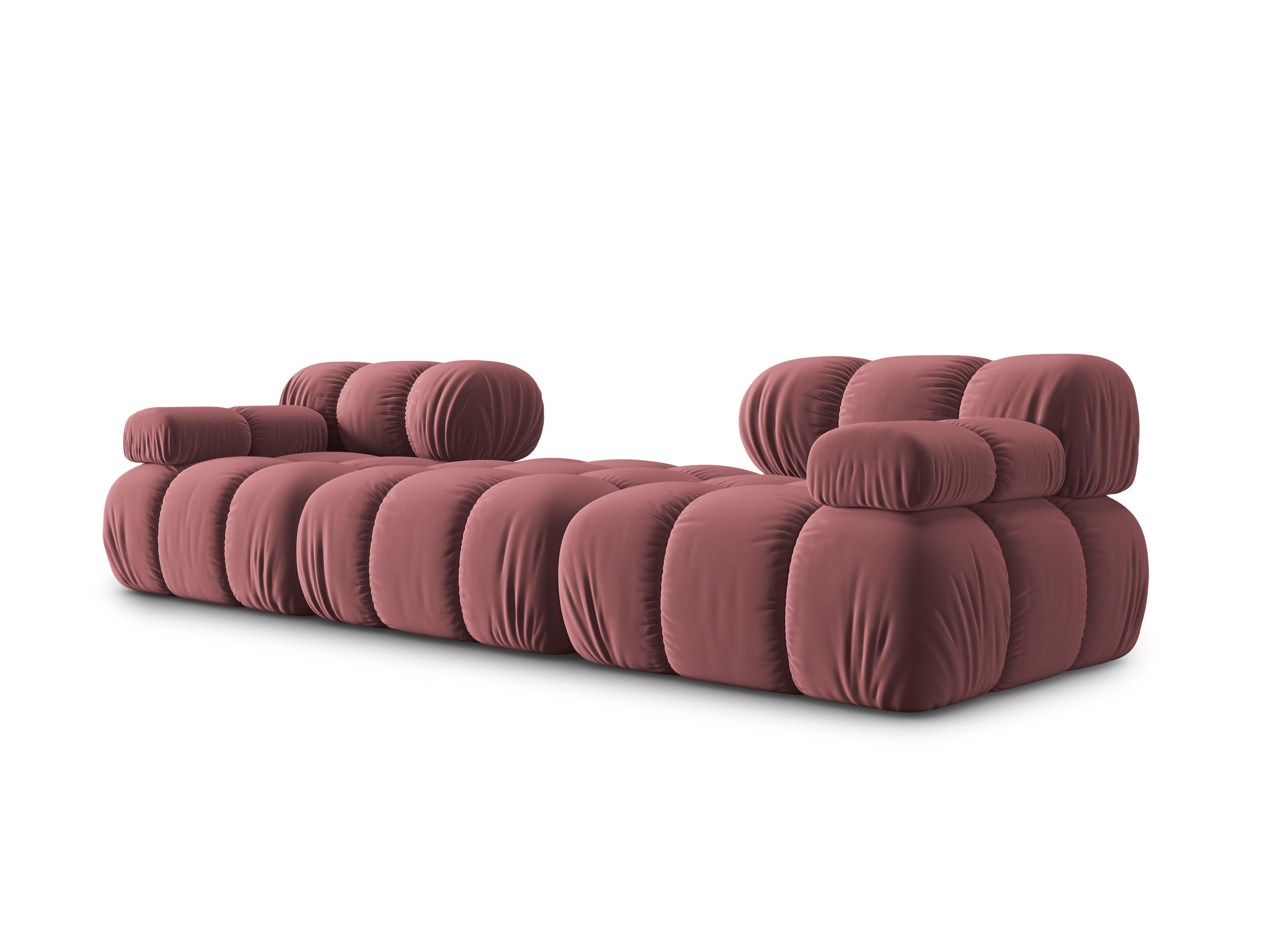 Narożnik modułowy aksamitny 3-osobowy TROPEA różowy Milo Casa Eye on Design