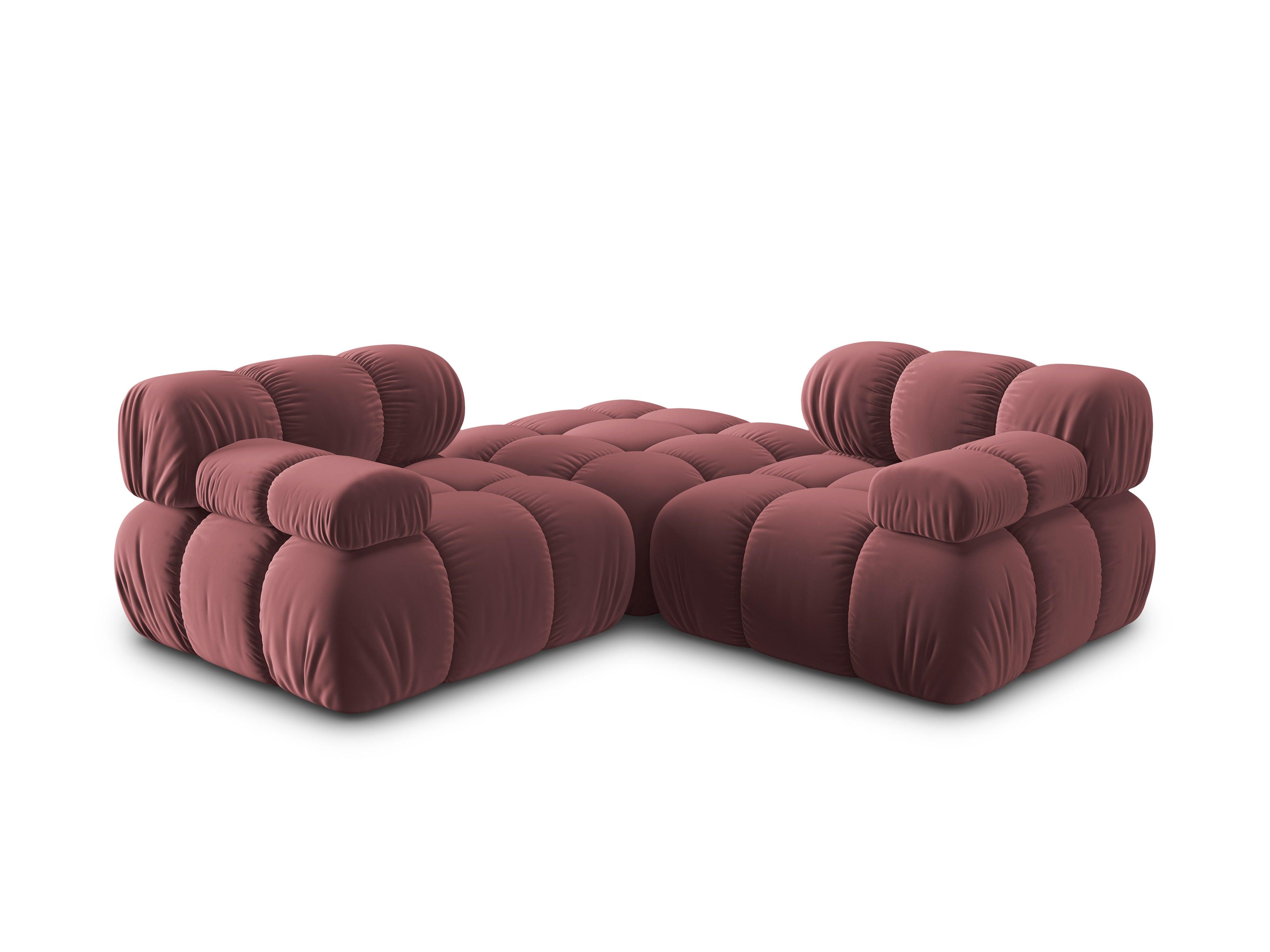 Narożnik modułowy aksamitny 3-osobowy TROPEA różowy Milo Casa Eye on Design