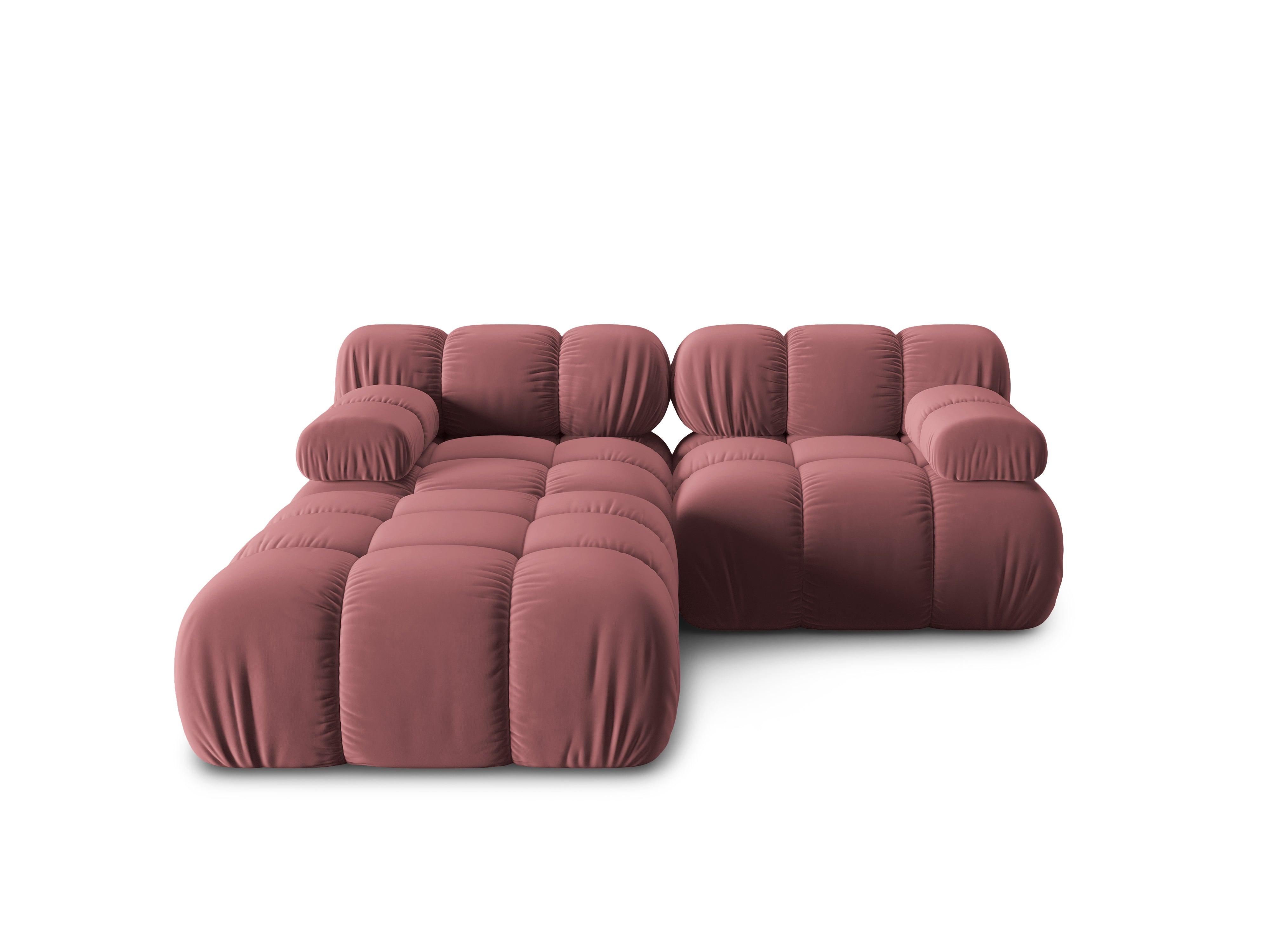 Narożnik modułowy aksamitny 3-osobowy TROPEA różowy Milo Casa Eye on Design