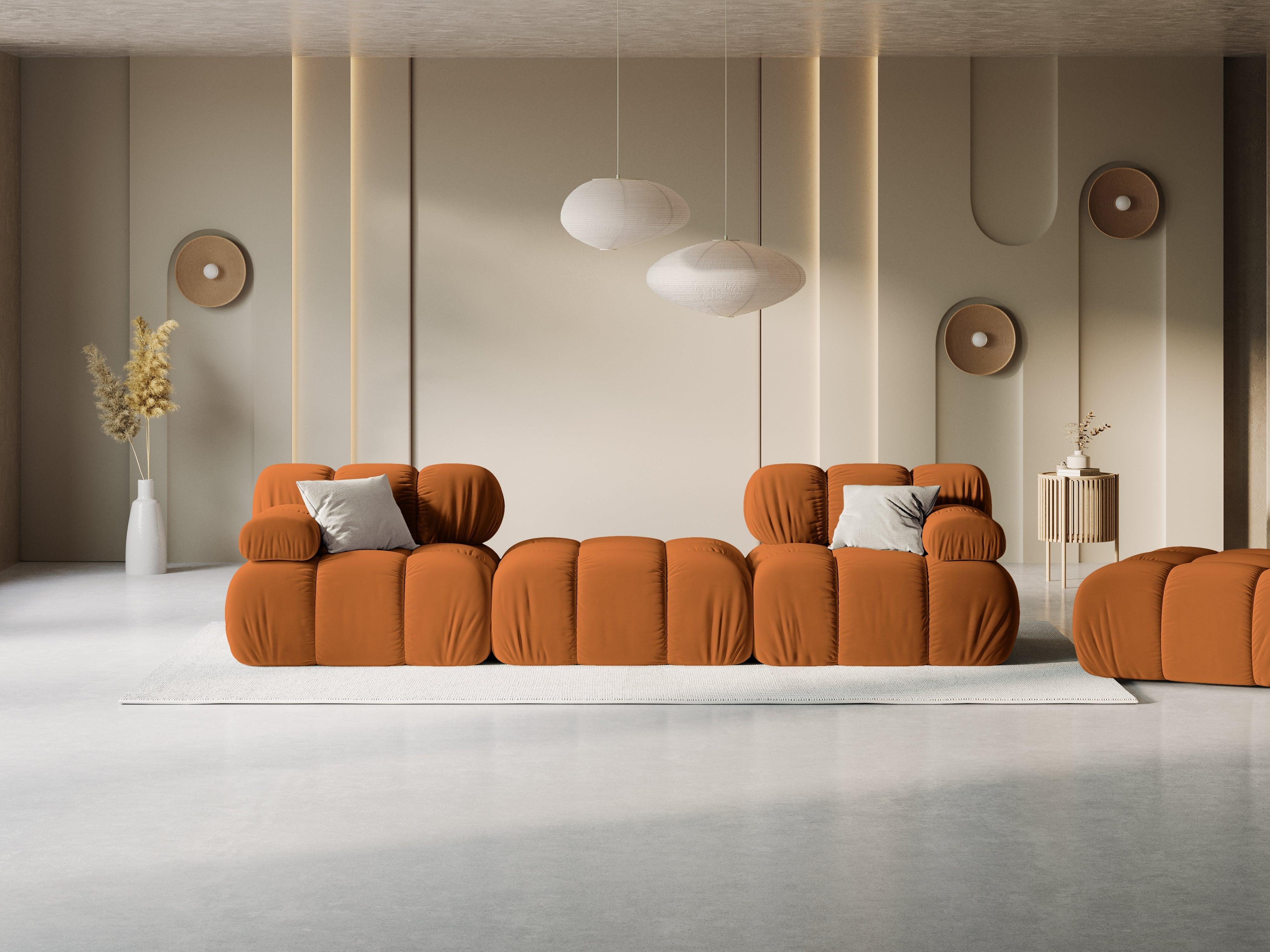 Narożnik modułowy aksamitny 3-osobowy TROPEA terracotta Milo Casa Eye on Design