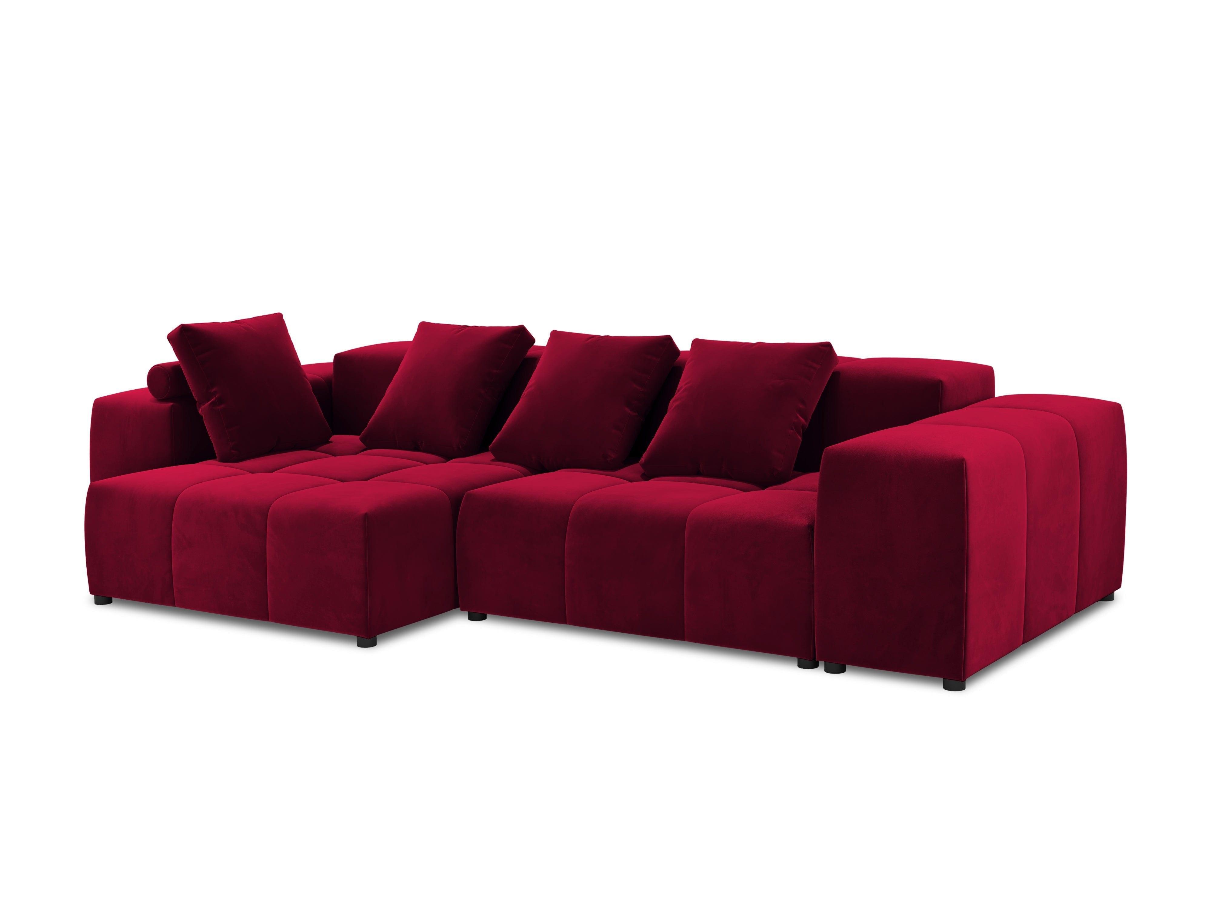 Narożnik modułowy aksamitny 4-osobowy ROME czerwony Cosmopolitan Design Eye on Design
