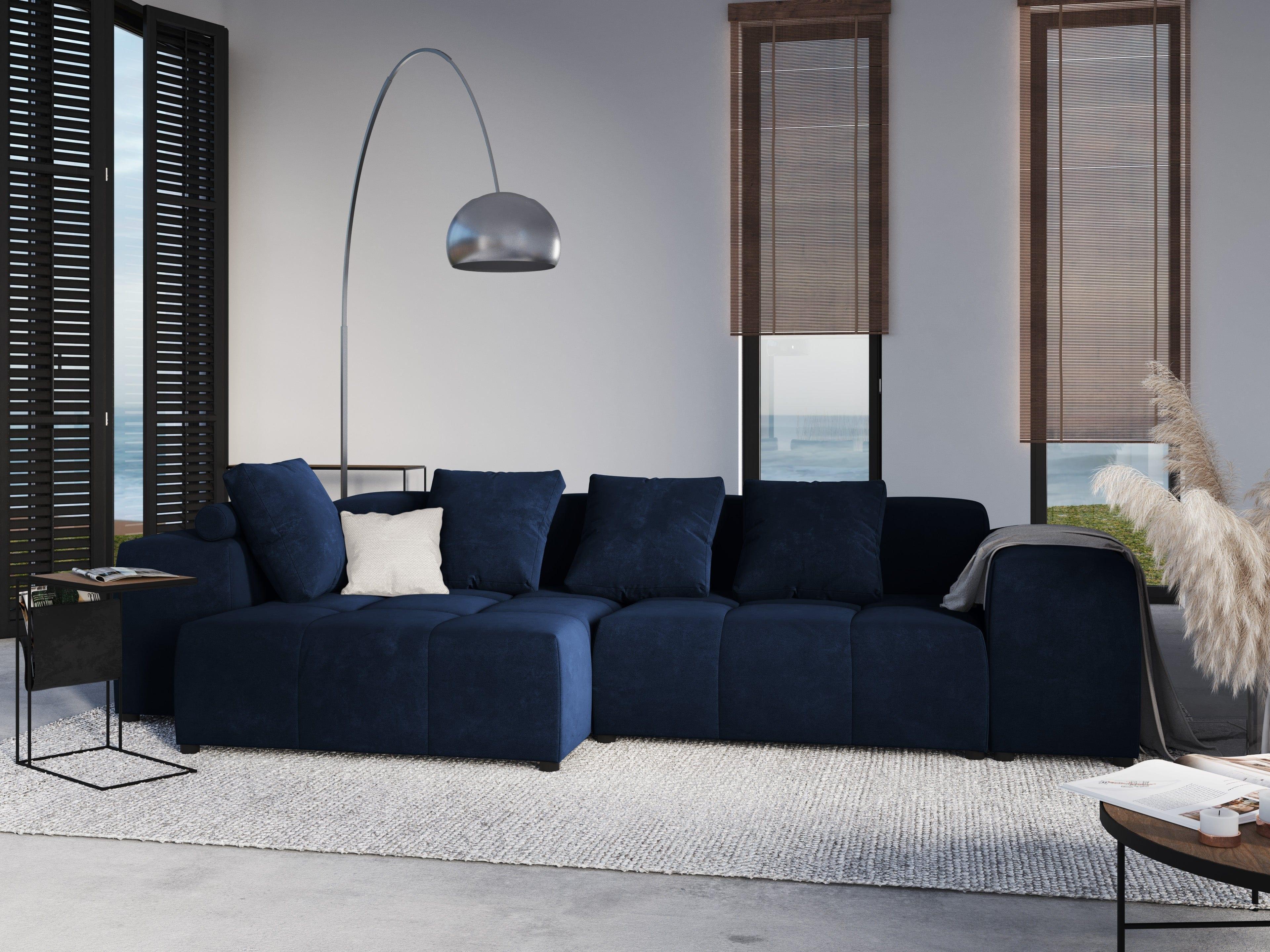 Narożnik modułowy aksamitny 4-osobowy ROME niebieski Cosmopolitan Design Eye on Design