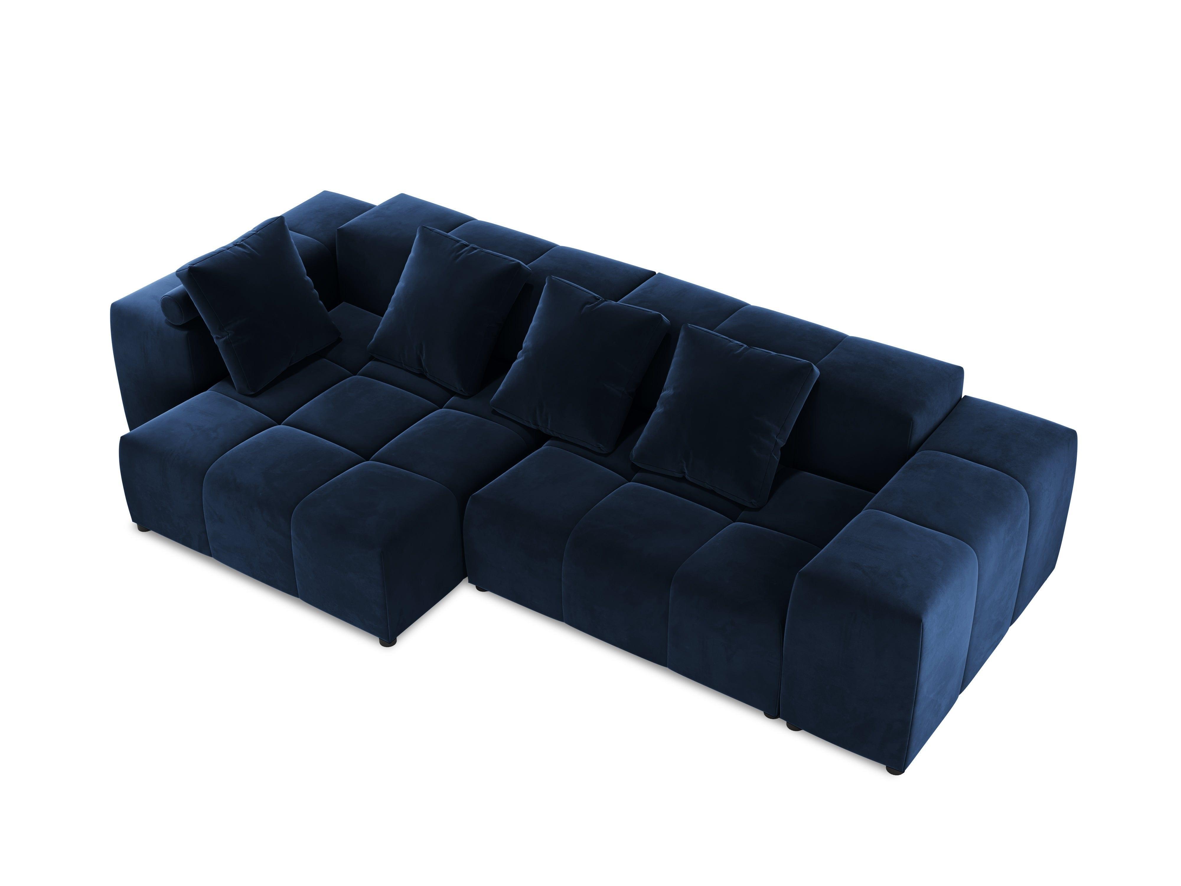Narożnik modułowy aksamitny 4-osobowy ROME niebieski Cosmopolitan Design Eye on Design