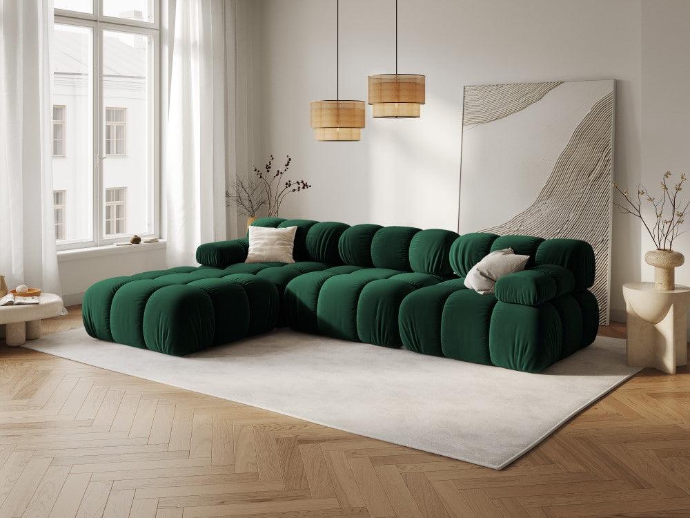 Narożnik modułowy aksamitny 4-osobowy TROPEA butelkowa zieleń Milo Casa Eye on Design
