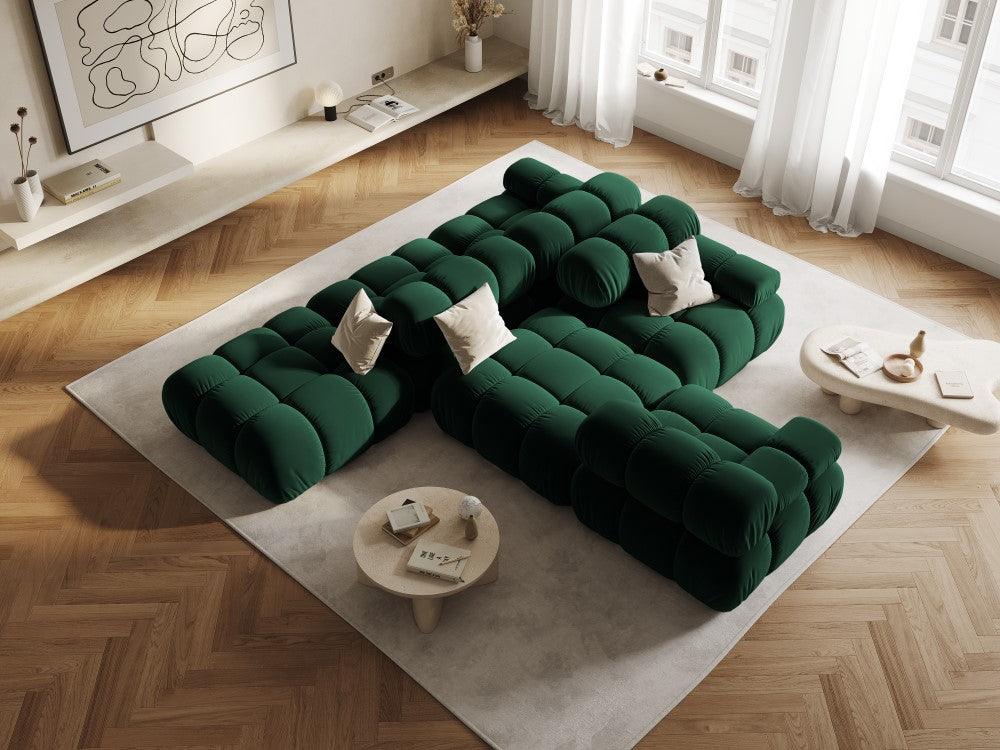 Narożnik modułowy aksamitny 4-osobowy TROPEA butelkowa zieleń Milo Casa Eye on Design