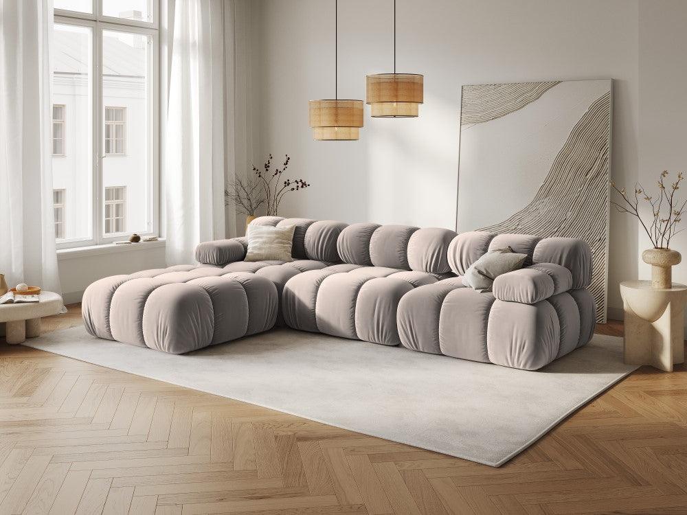 Narożnik modułowy aksamitny 4-osobowy TROPEA cappuccino Milo Casa Eye on Design