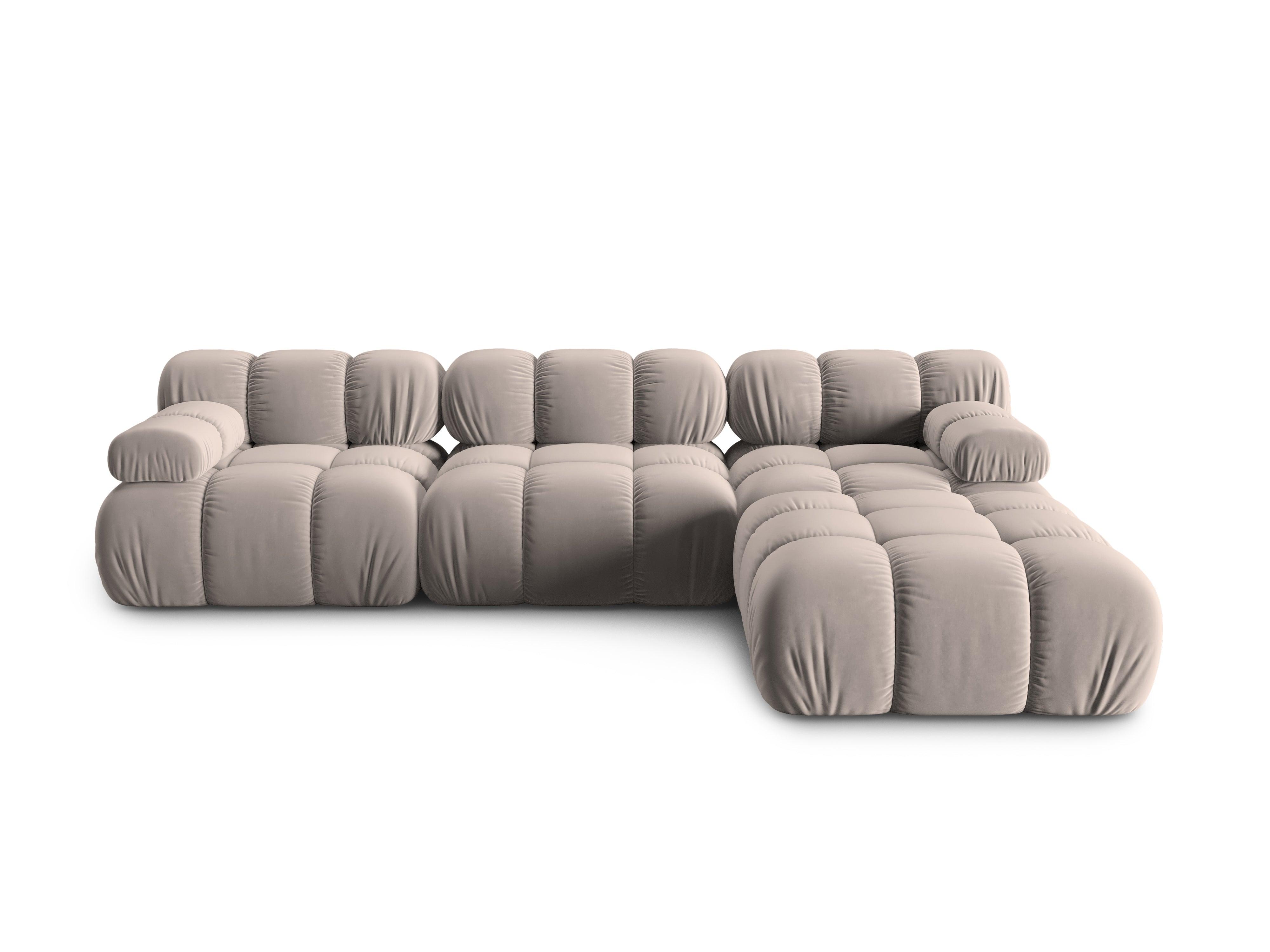 Narożnik modułowy aksamitny 4-osobowy TROPEA cappuccino Milo Casa Eye on Design