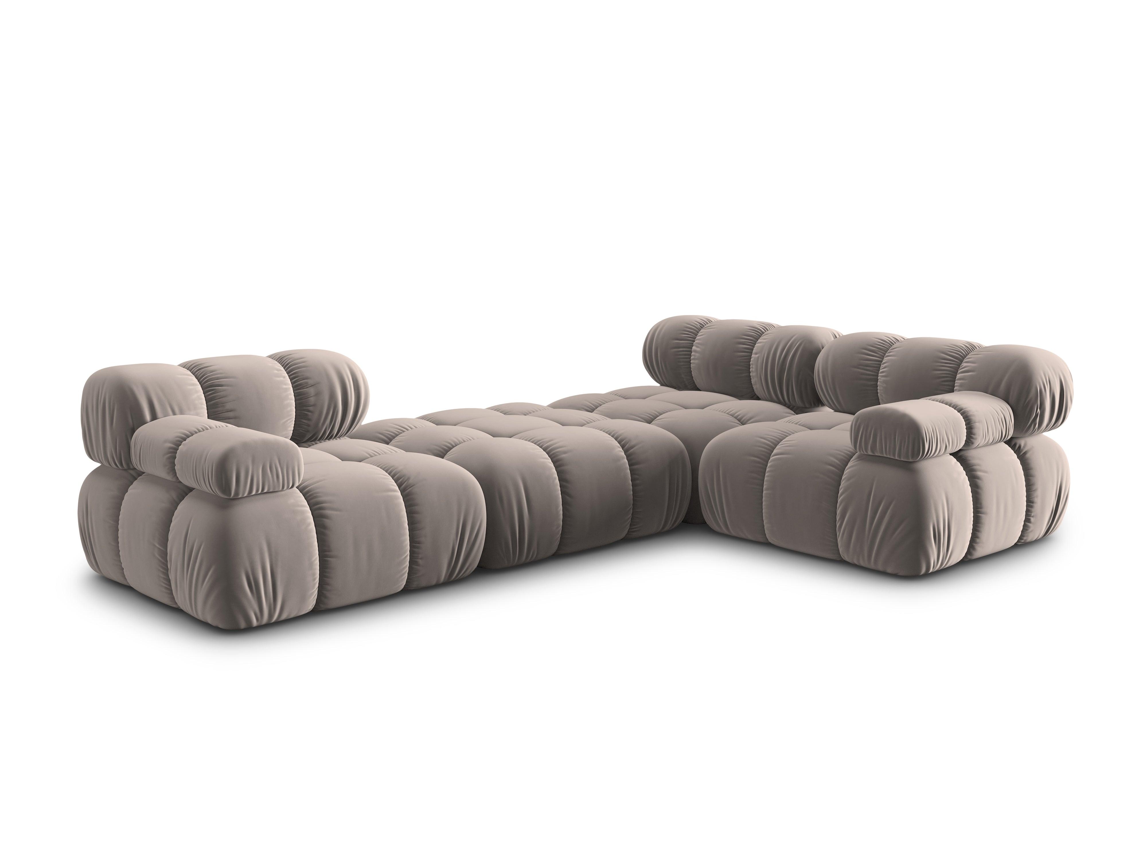 Narożnik modułowy aksamitny 4-osobowy TROPEA cappuccino Milo Casa Eye on Design
