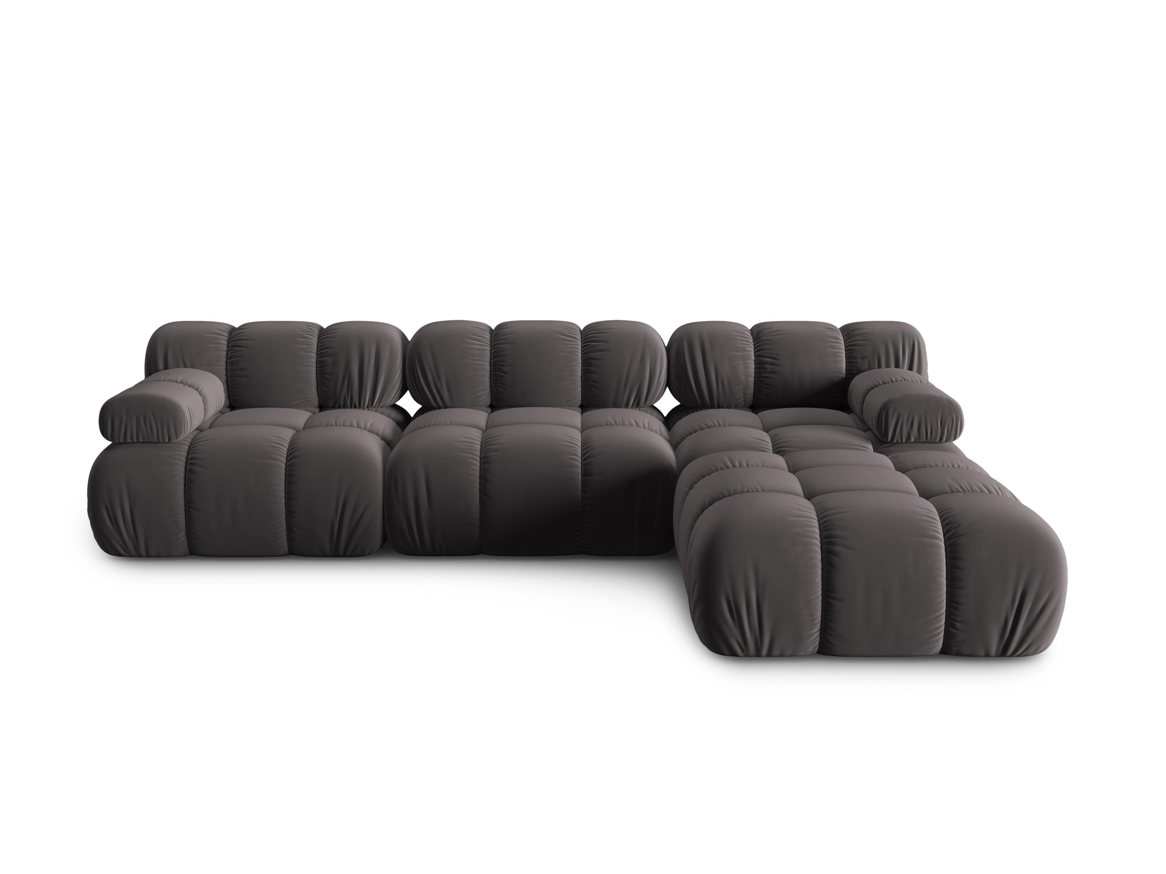 Narożnik modułowy aksamitny 4-osobowy TROPEA ciemnoszary Milo Casa Eye on Design