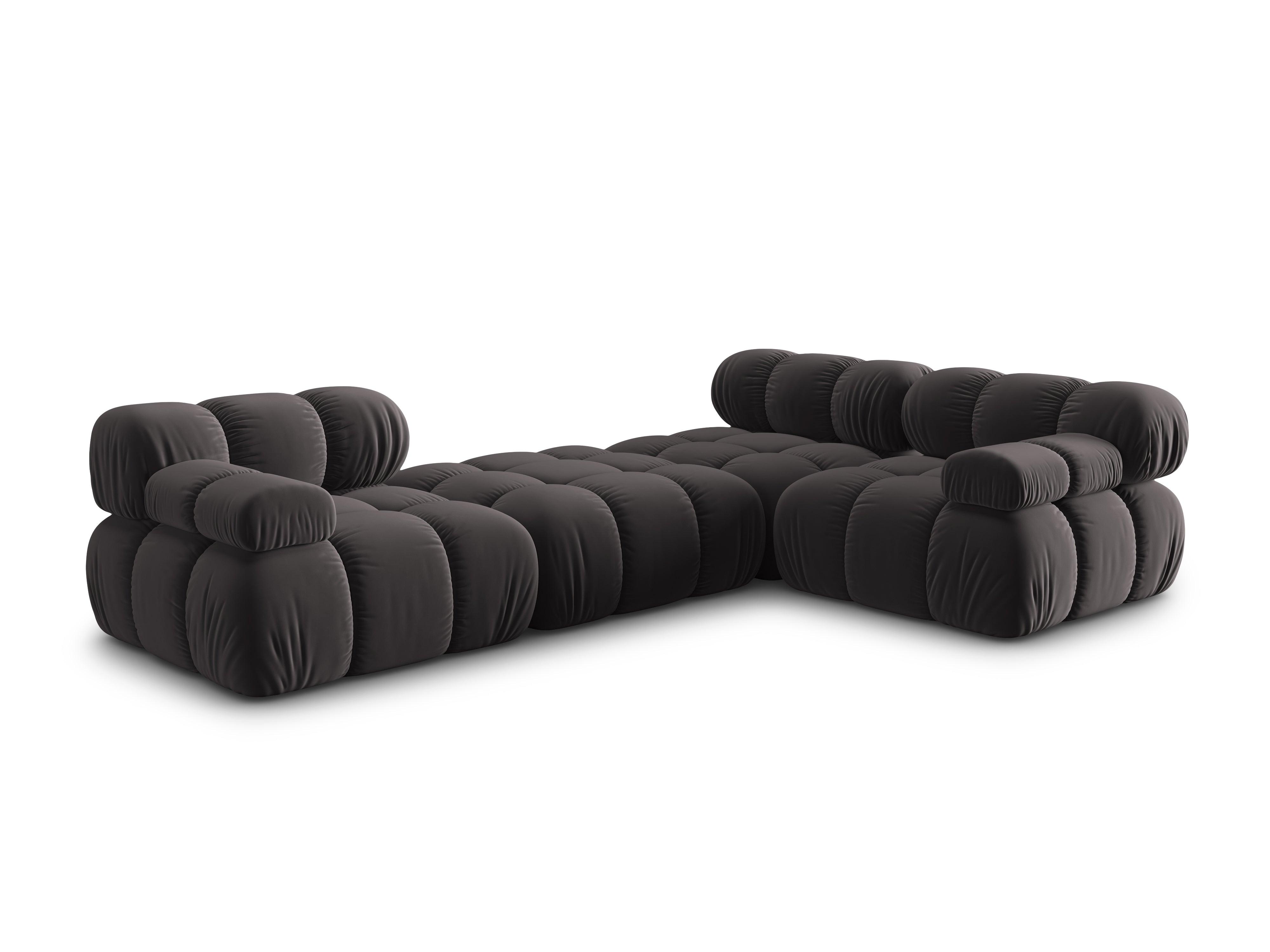 Narożnik modułowy aksamitny 4-osobowy TROPEA ciemnoszary Milo Casa Eye on Design
