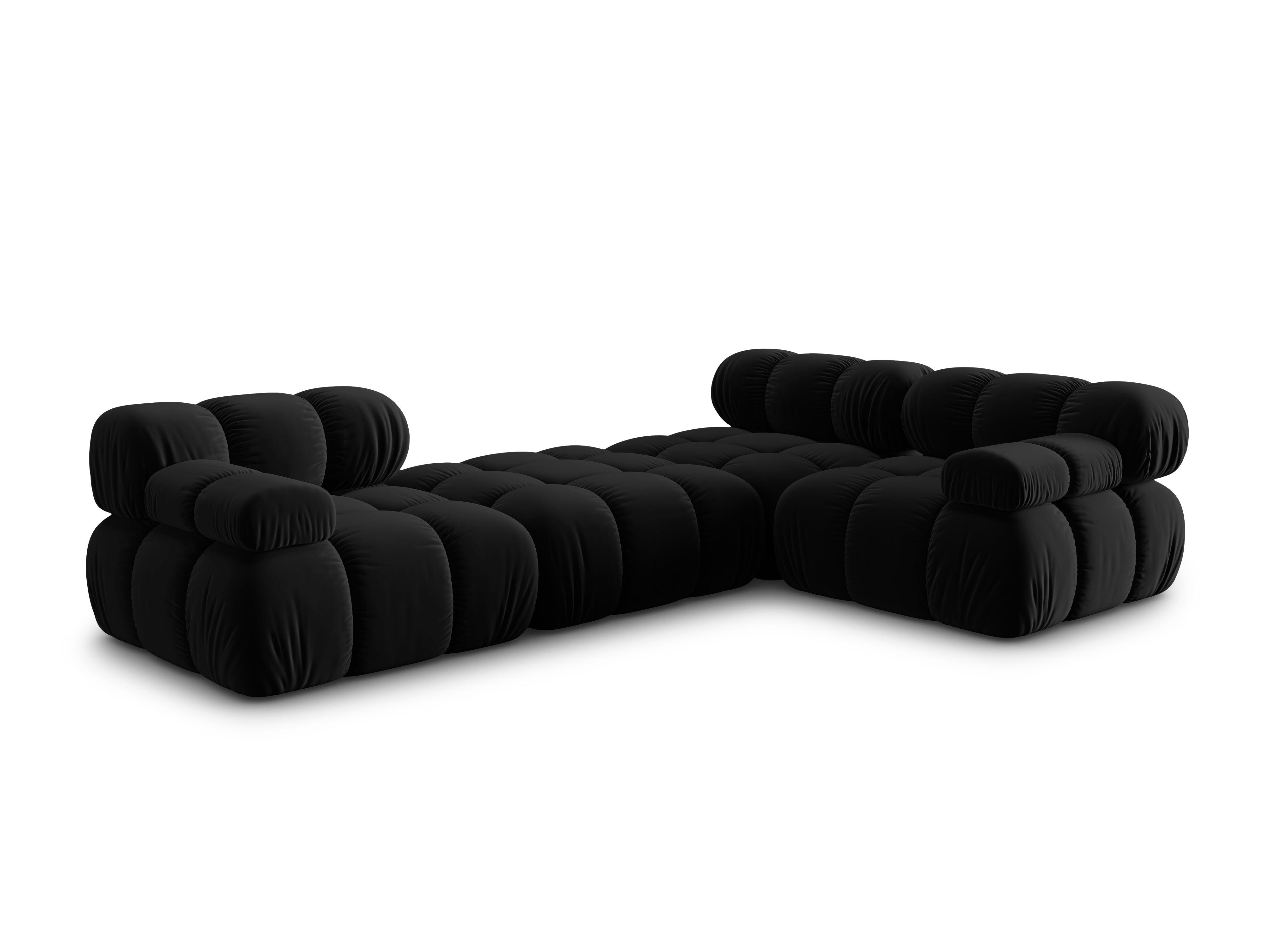 Narożnik modułowy aksamitny 4-osobowy TROPEA czarny Milo Casa Eye on Design