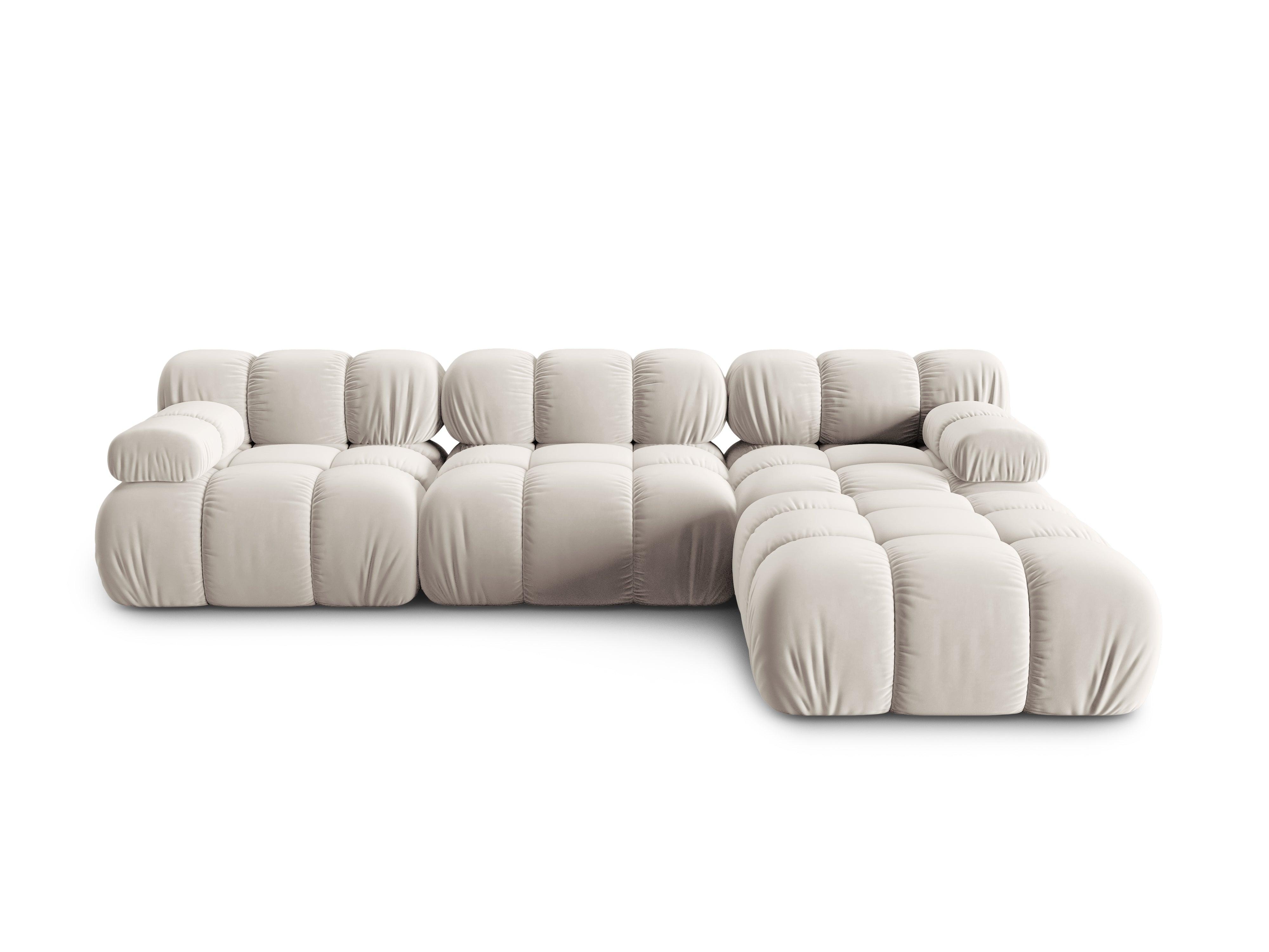 Narożnik modułowy aksamitny 4-osobowy TROPEA jasnobeżowy Milo Casa Eye on Design