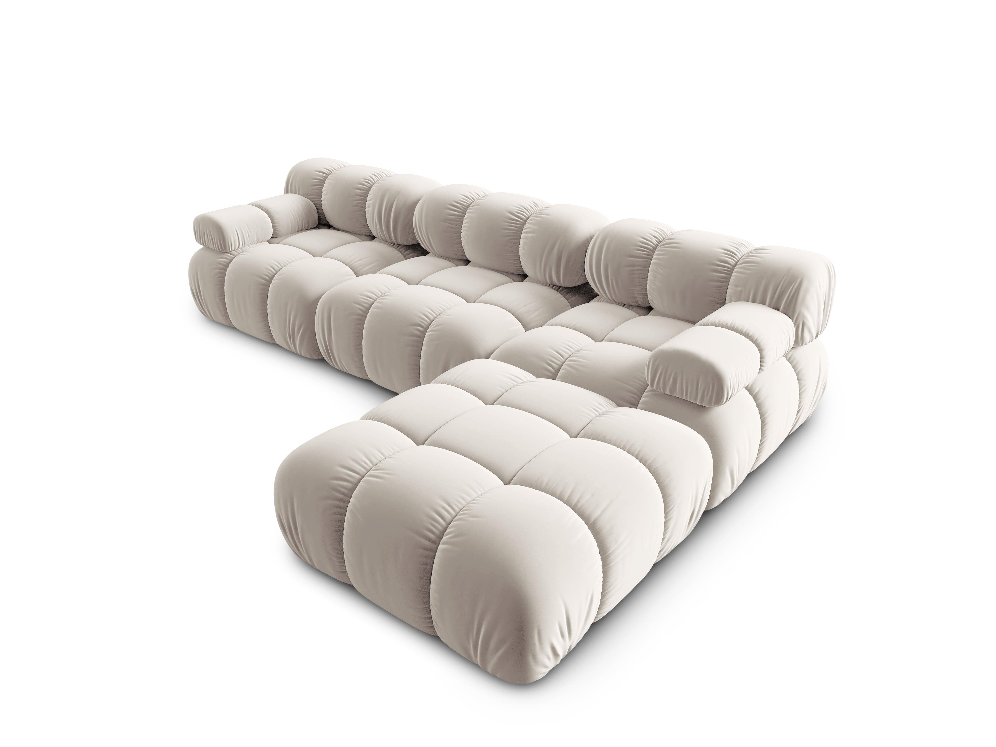 Narożnik modułowy aksamitny 4-osobowy TROPEA jasnobeżowy Milo Casa Eye on Design