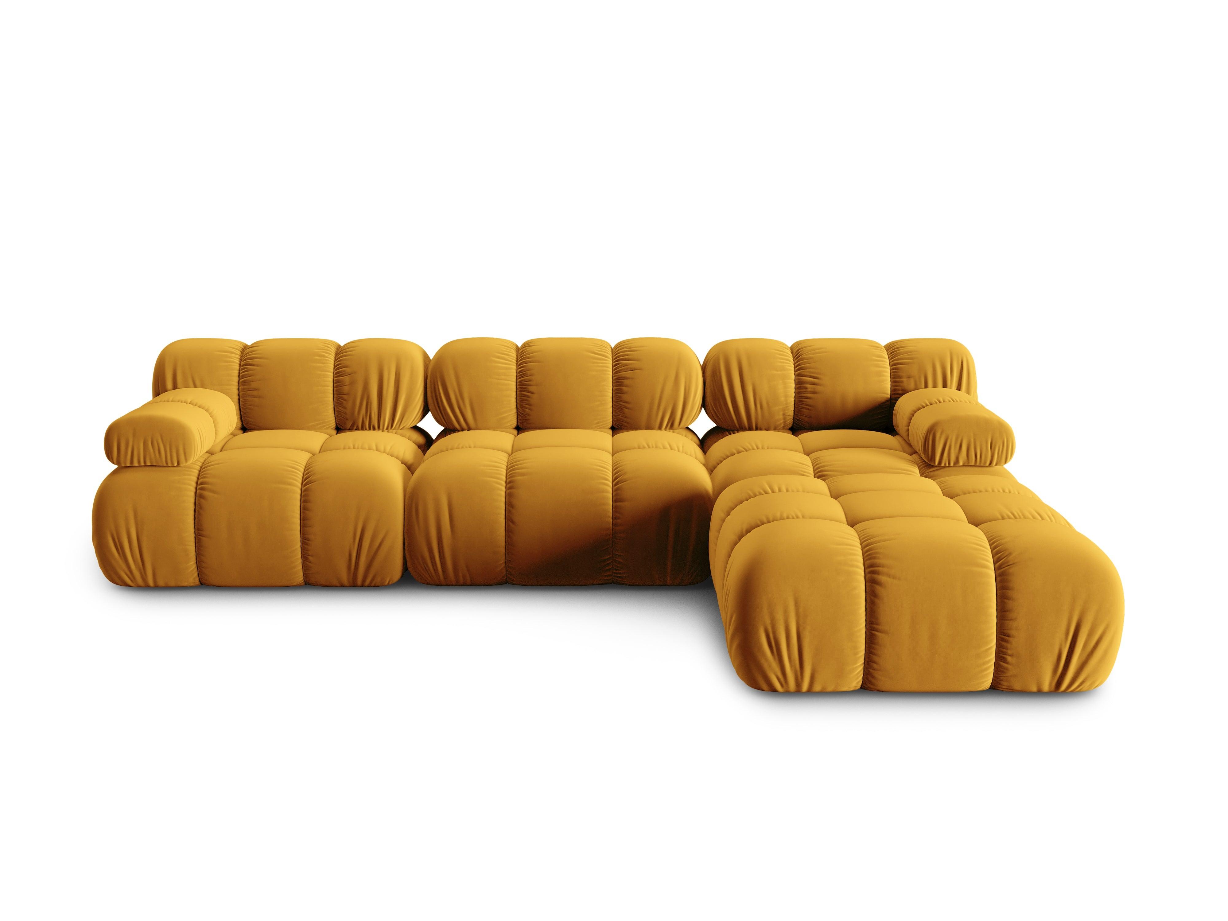Narożnik modułowy aksamitny 4-osobowy TROPEA musztardowy Milo Casa Eye on Design