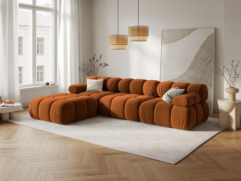 Narożnik modułowy aksamitny 4-osobowy TROPEA terracotta Milo Casa Eye on Design