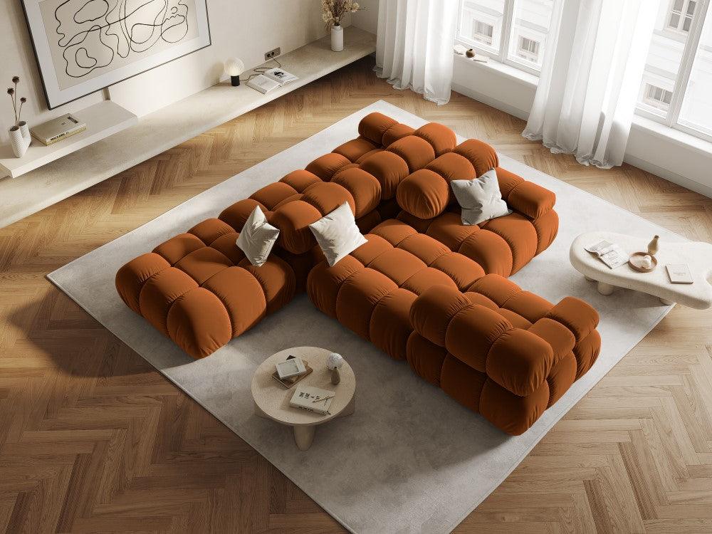Narożnik modułowy aksamitny 4-osobowy TROPEA terracotta Milo Casa Eye on Design