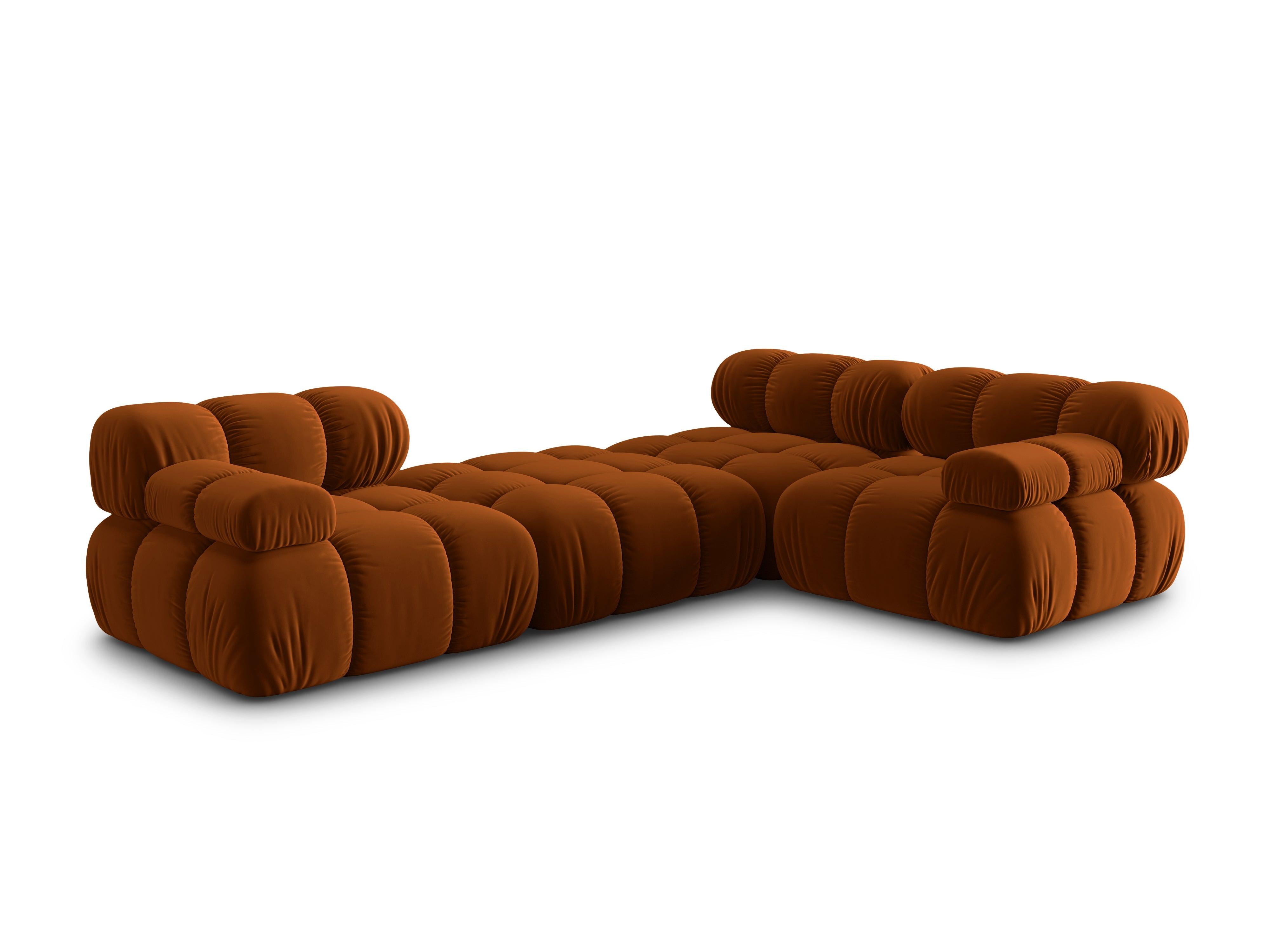 Narożnik modułowy aksamitny 4-osobowy TROPEA terracotta Milo Casa Eye on Design