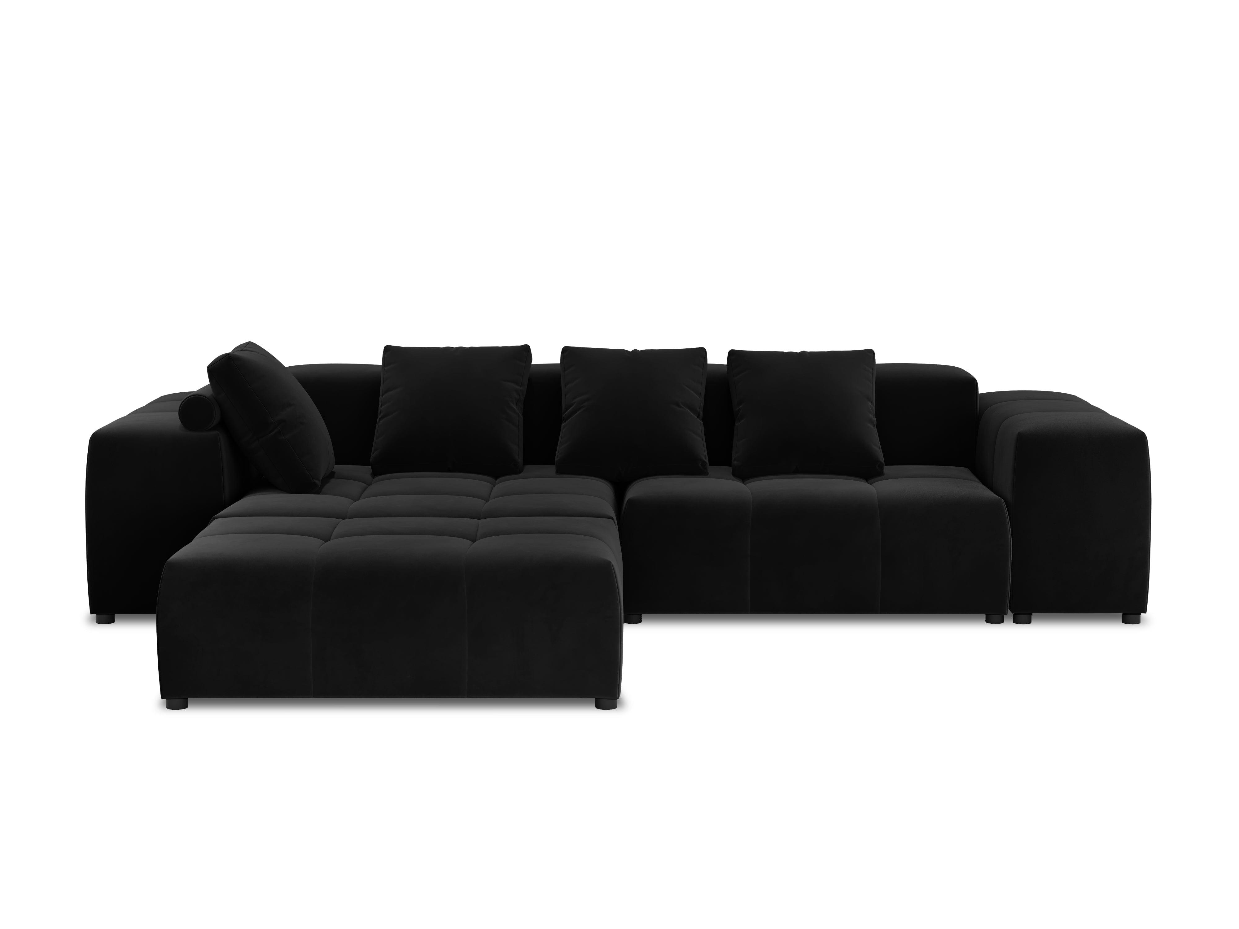 Narożnik modułowy aksamitny 5-osobowy ROME czarny Cosmopolitan Design Eye on Design