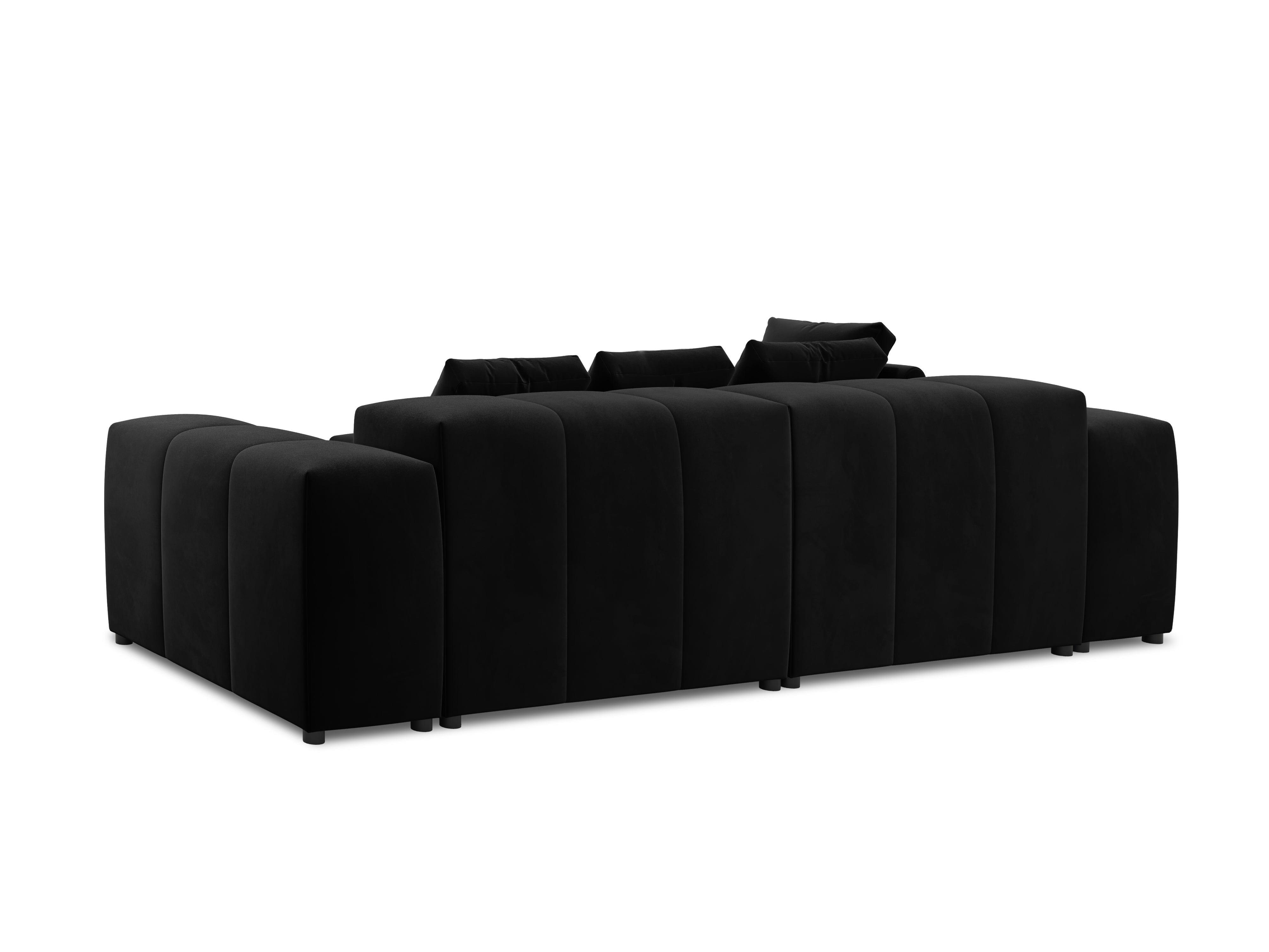 Narożnik modułowy aksamitny 5-osobowy ROME czarny Cosmopolitan Design Eye on Design