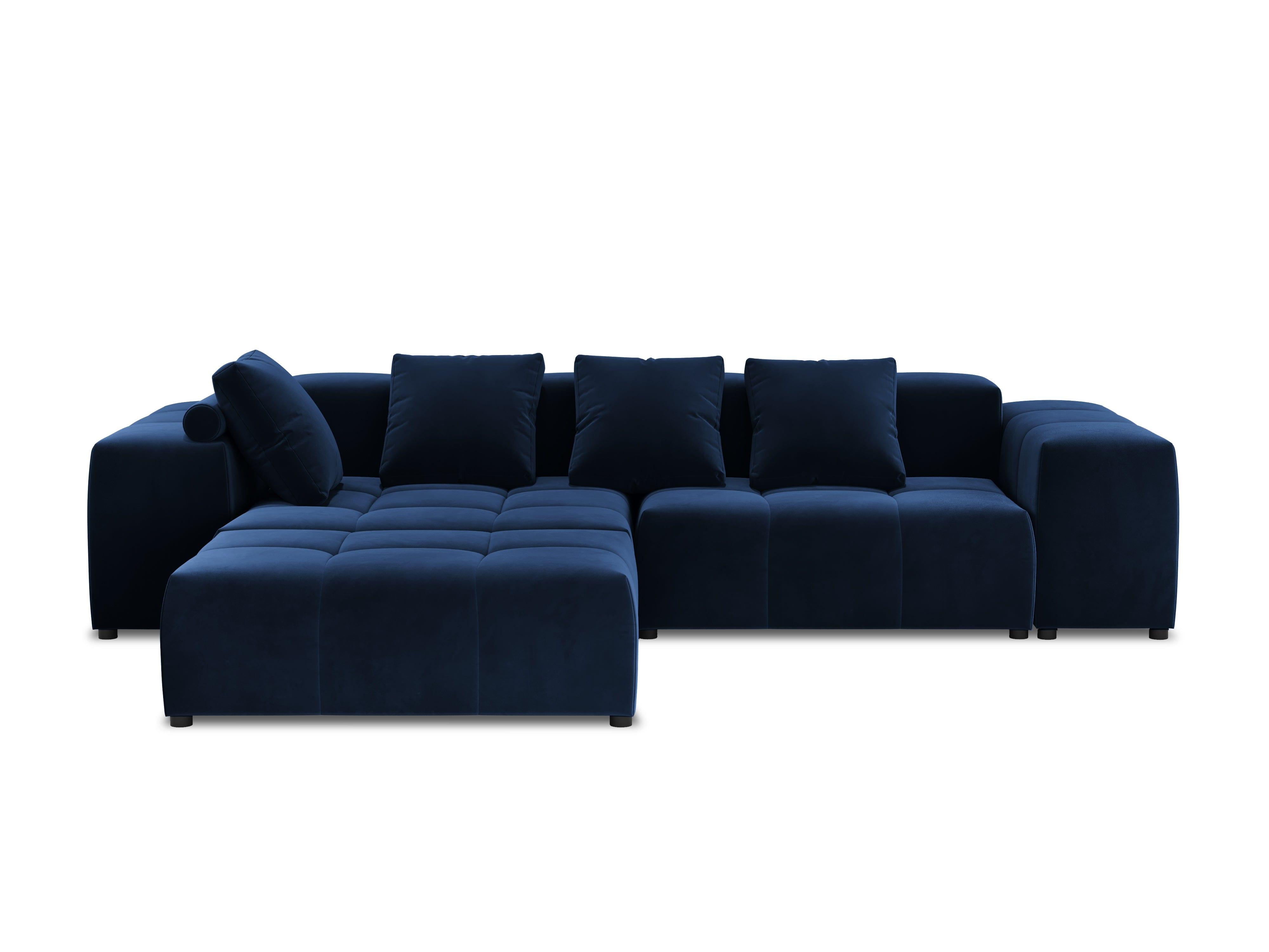 Narożnik modułowy aksamitny 5-osobowy ROME niebieski Cosmopolitan Design Eye on Design