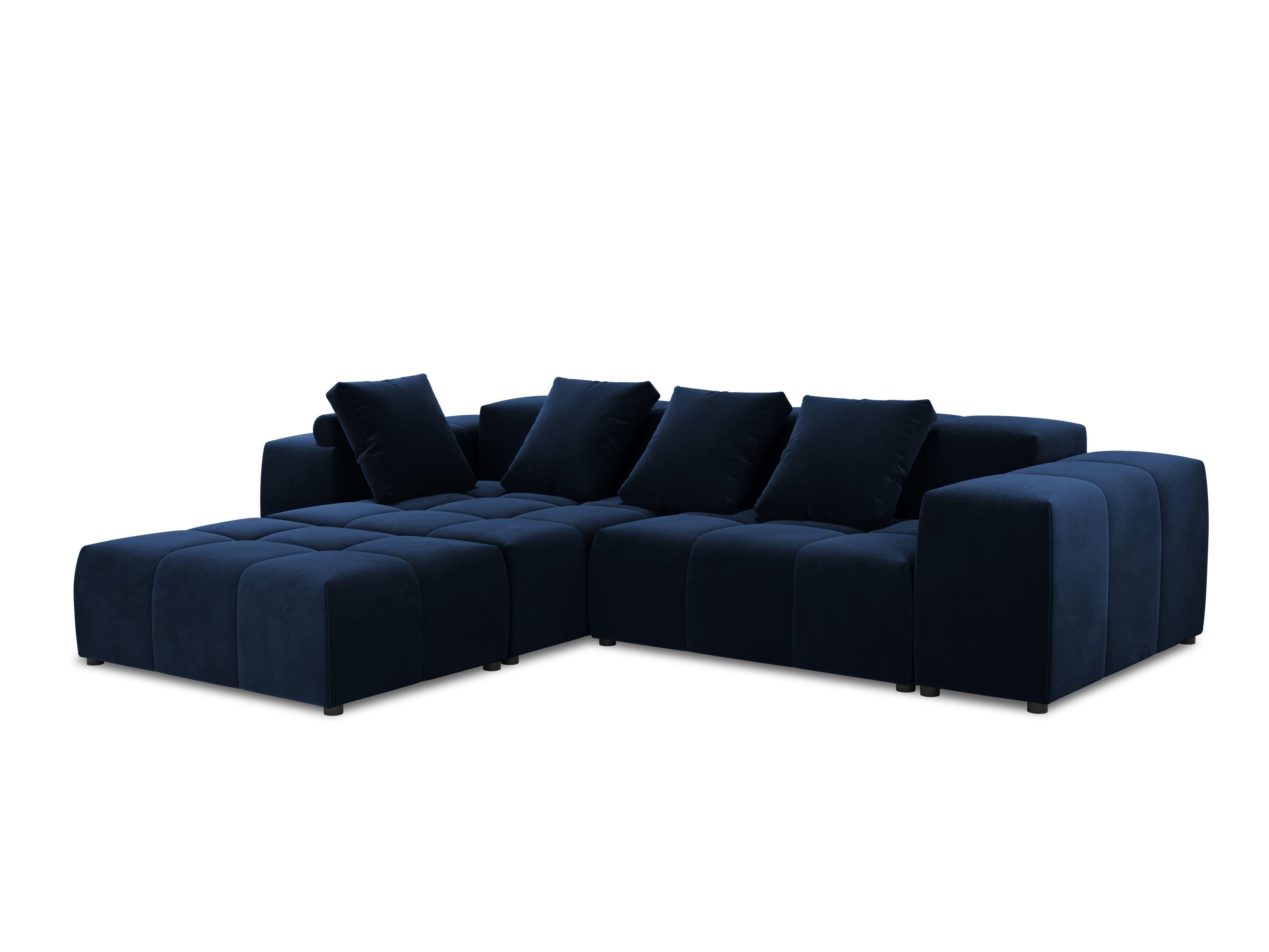 Narożnik modułowy aksamitny 5-osobowy ROME niebieski Cosmopolitan Design Eye on Design
