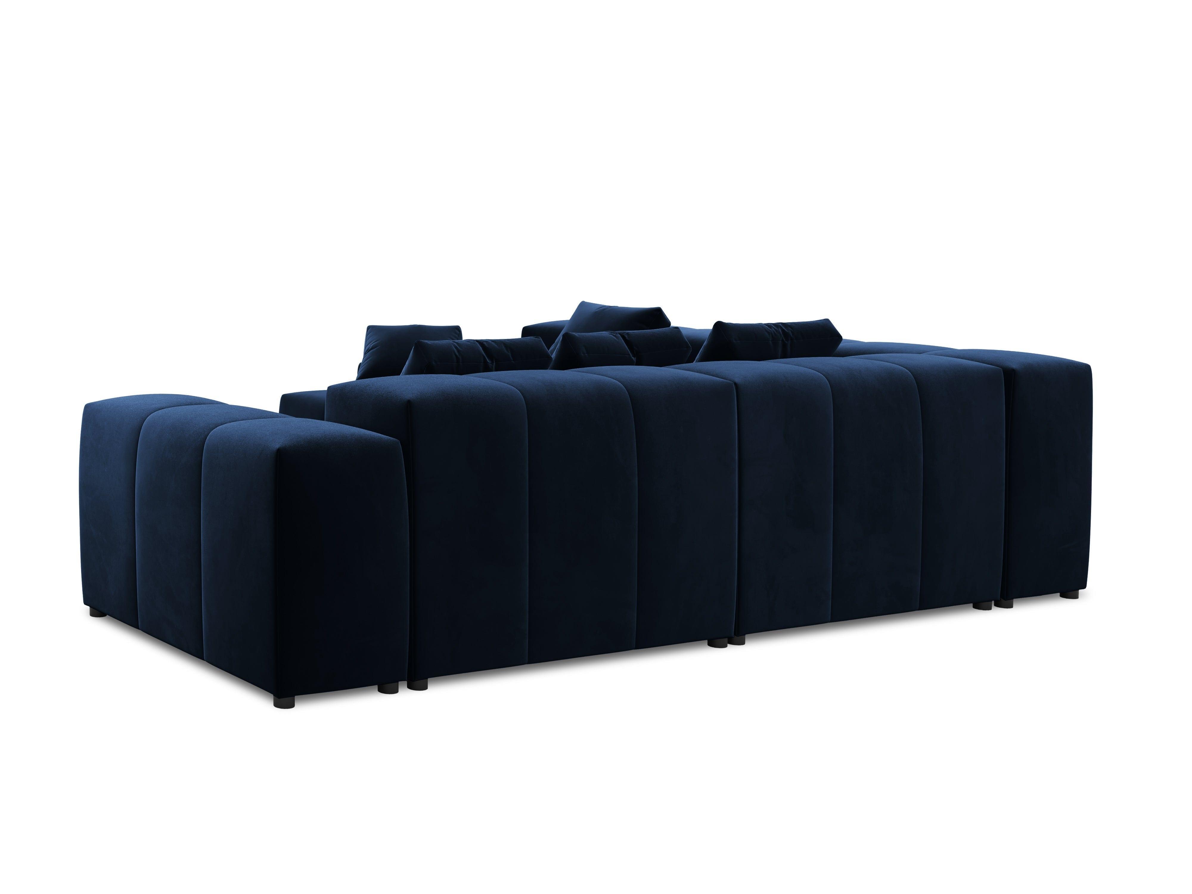 Narożnik modułowy aksamitny duży 5-osobowy ROME niebieski Cosmopolitan Design Eye on Design