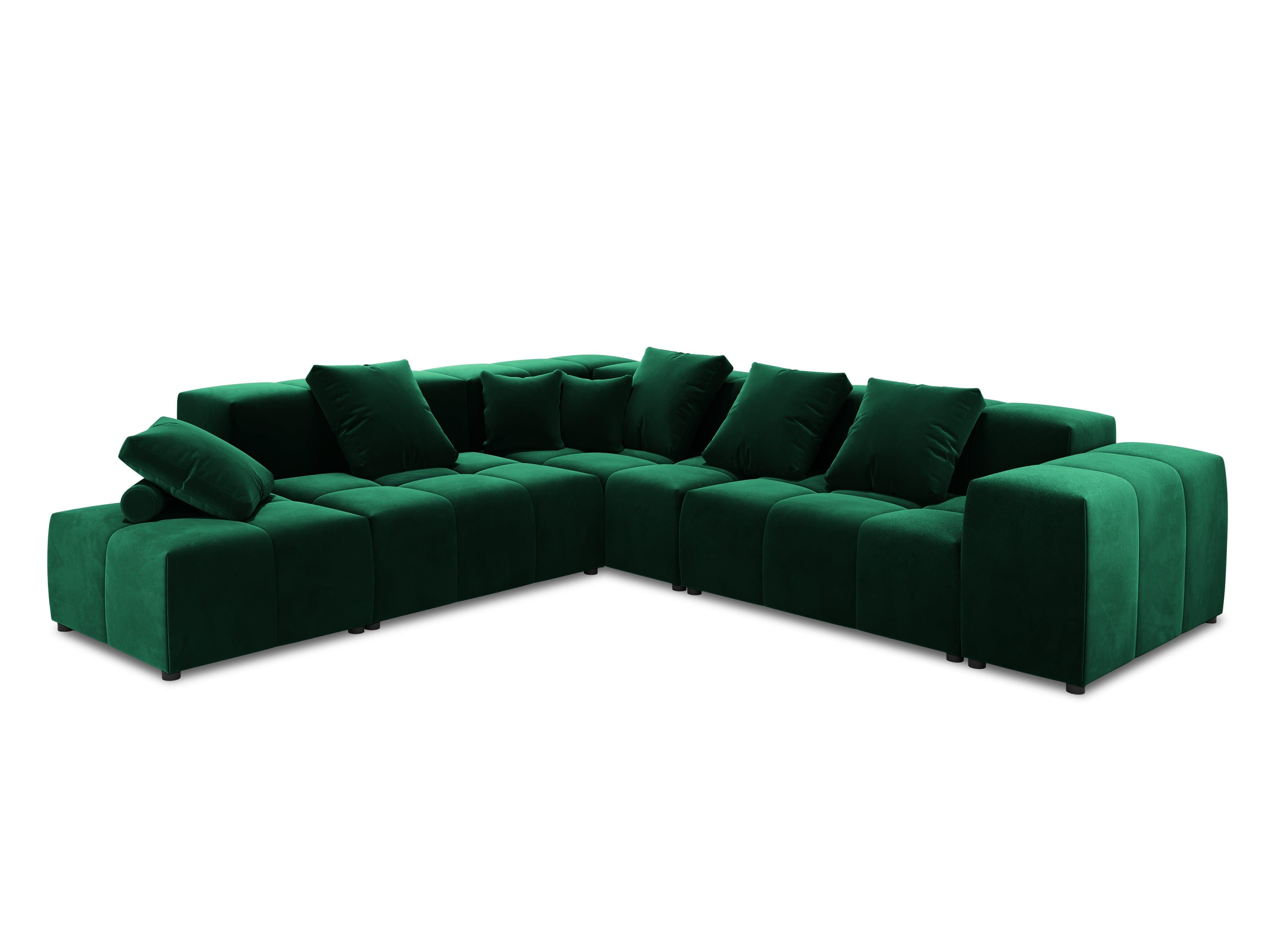 Narożnik modułowy aksamitny duży 5-osobowy ROME zielony Cosmopolitan Design Eye on Design
